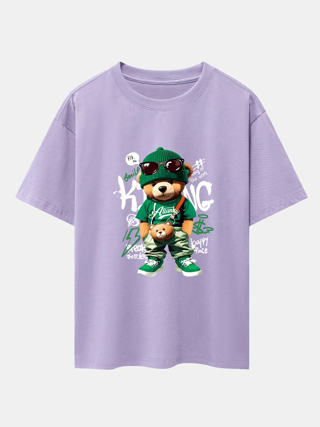 Graffiti Bären Druck Drop Shoulder Oversize T-Shirt - Image 15