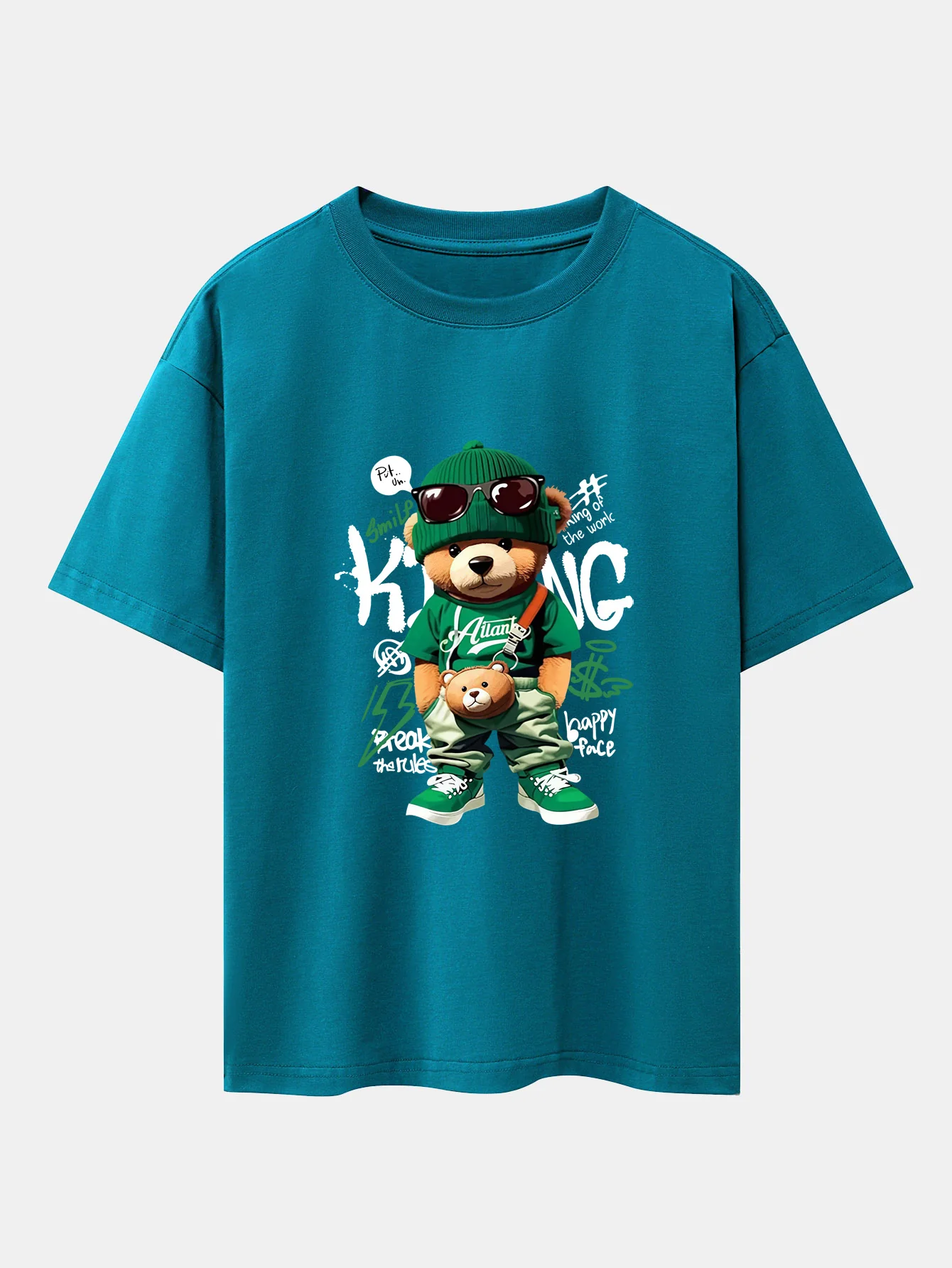 Graffiti Bären Druck Drop Shoulder Oversize T-Shirt - Image 2
