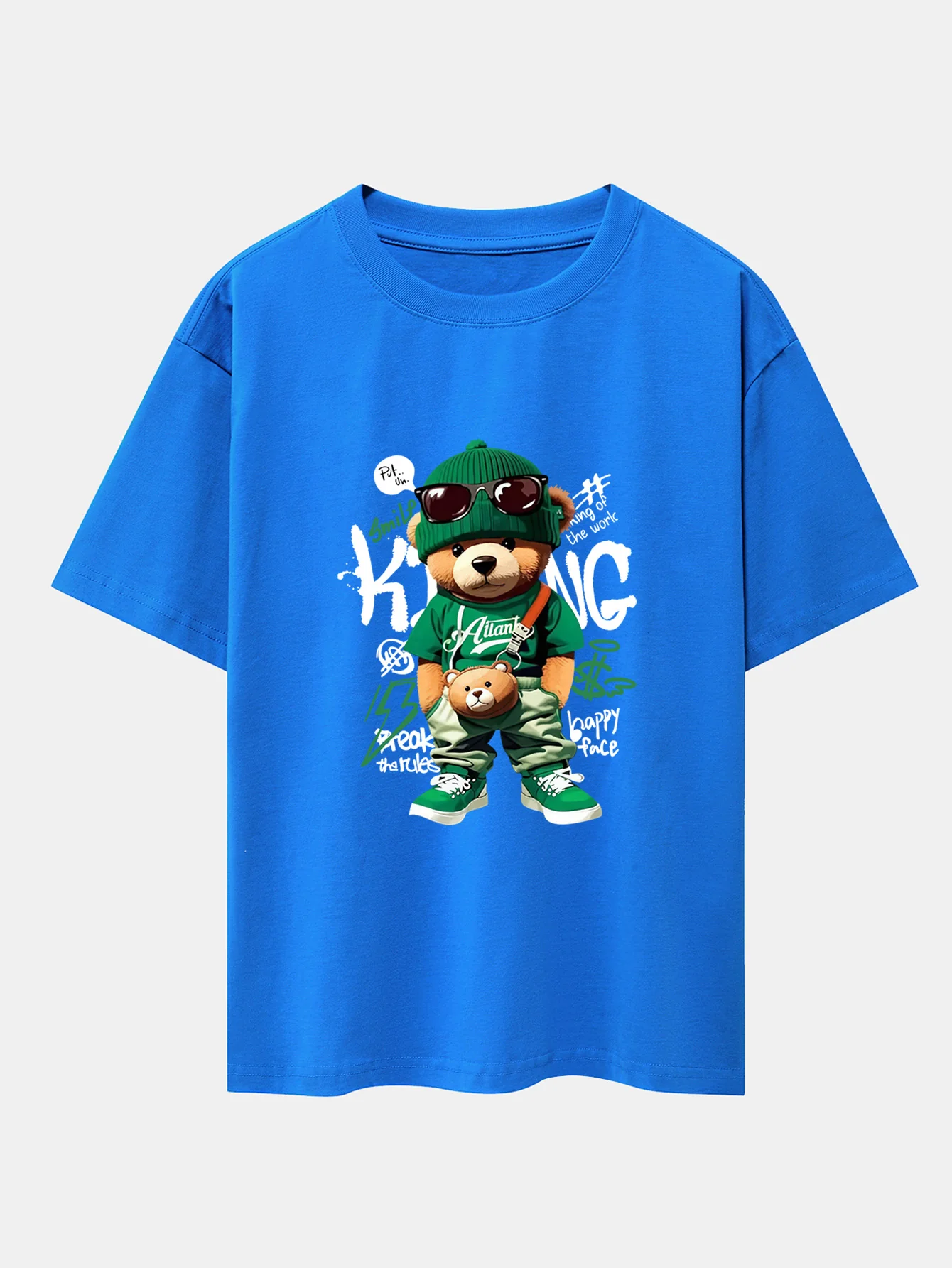 Graffiti Bären Druck Drop Shoulder Oversize T-Shirt - Image 5