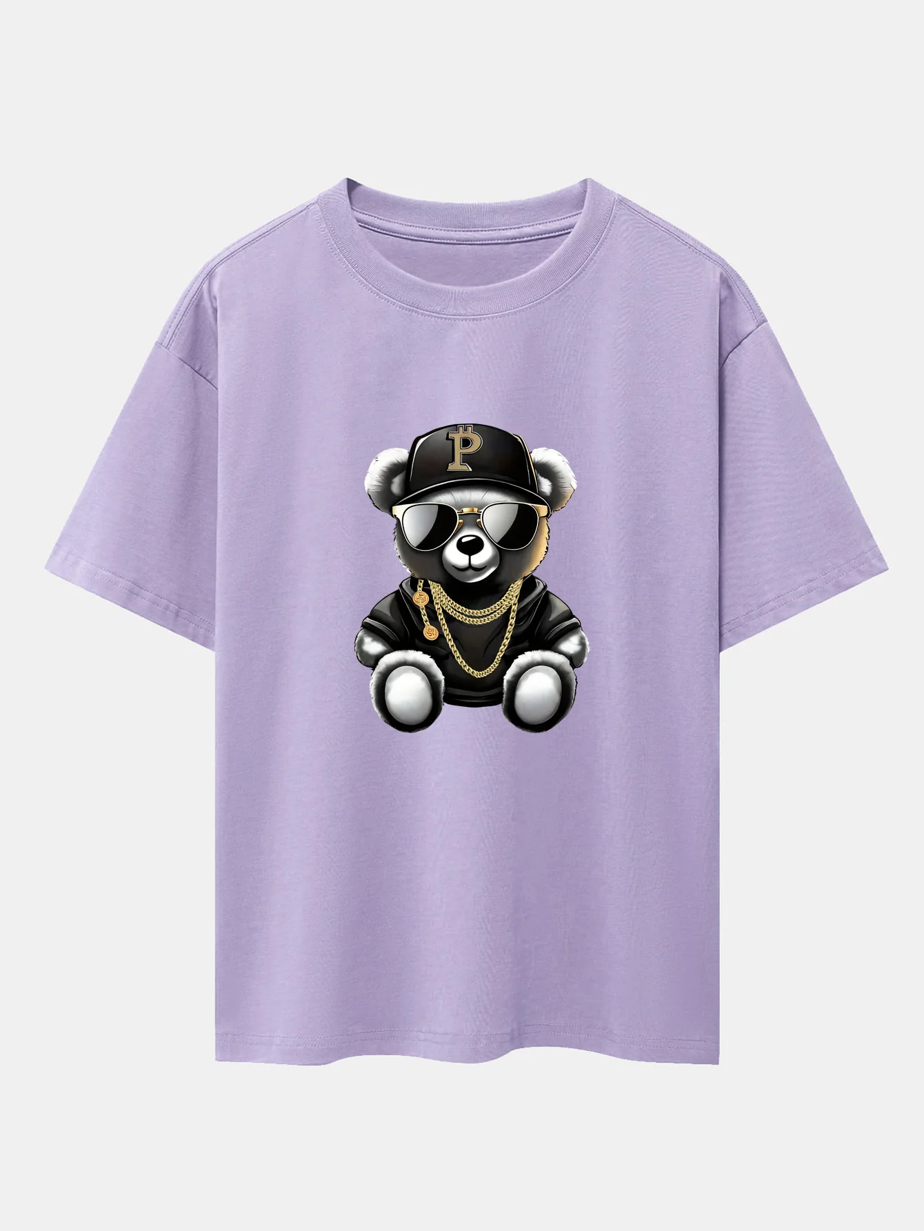 Hip Hop Bären Druck Drop Shoulder Oversize T-Shirt - Image 15