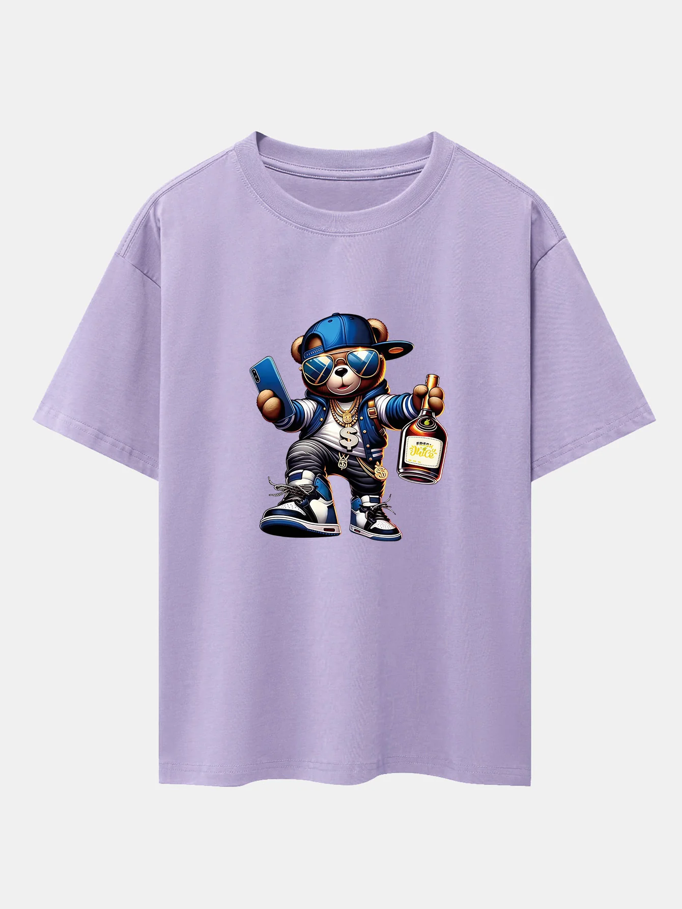 Hip Hop Bären Druck Drop Shoulder Oversize T-Shirt - Image 15