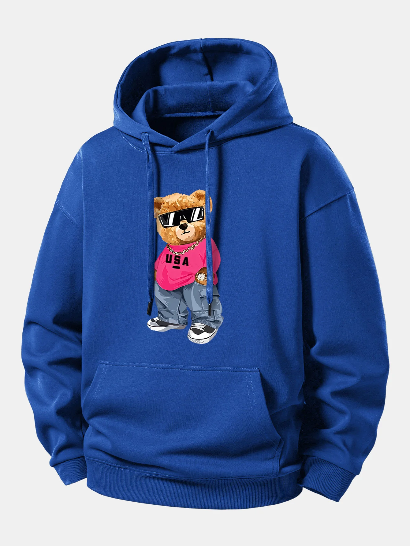Hip Hop Bear Print Relax Fit Hoodie - Image 10