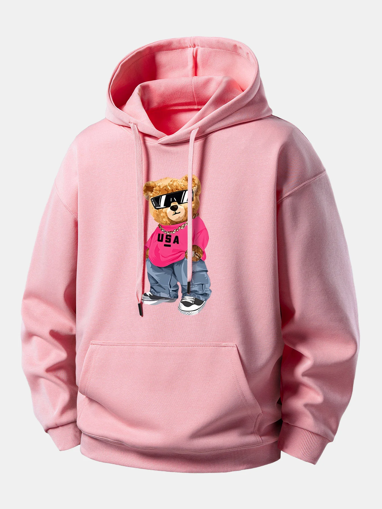 Hip Hop Bear Print Relax Fit Hoodie - Image 3