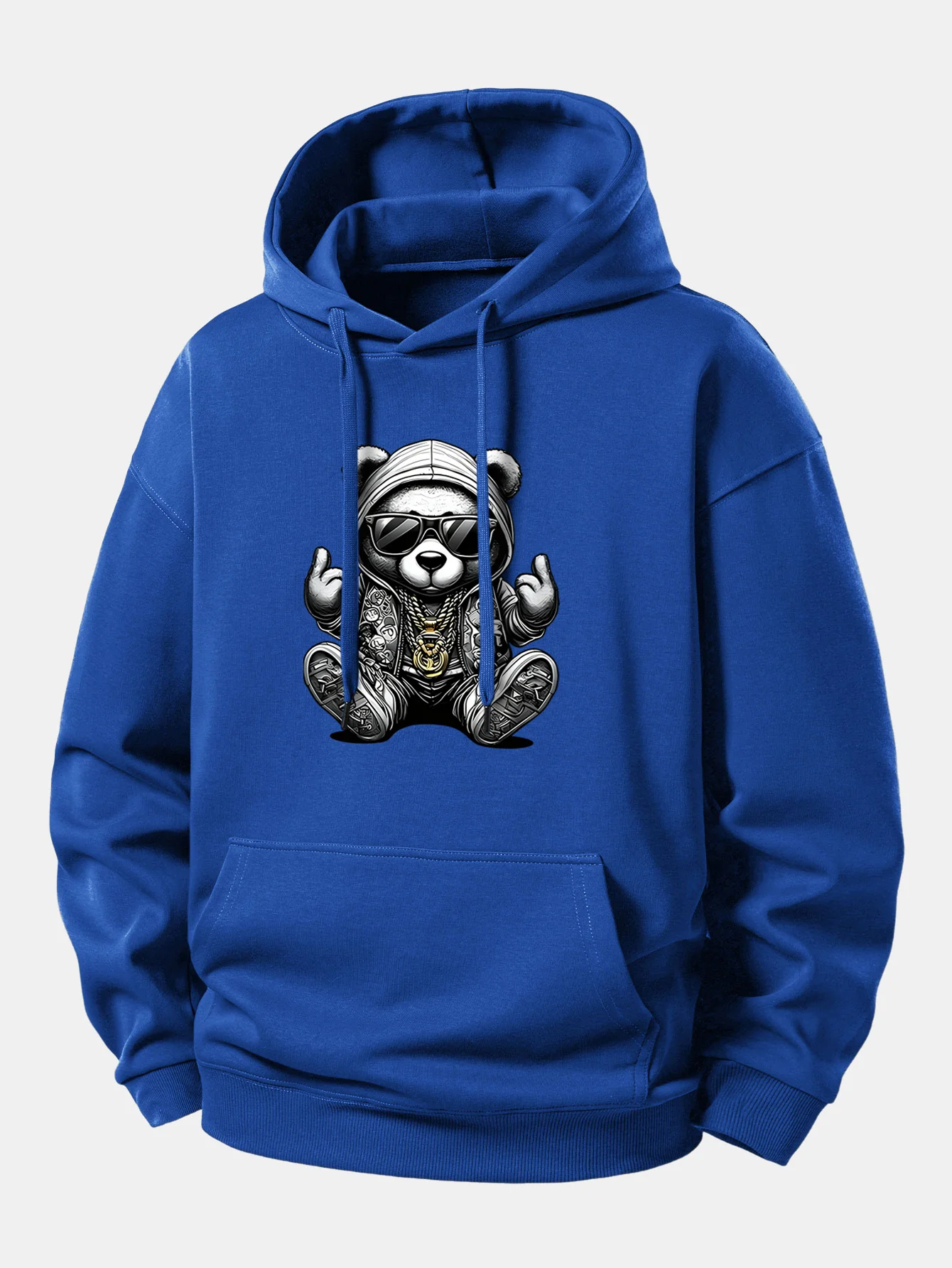 Hip Hop Bear Print Relax Fit Hoodie - Image 10