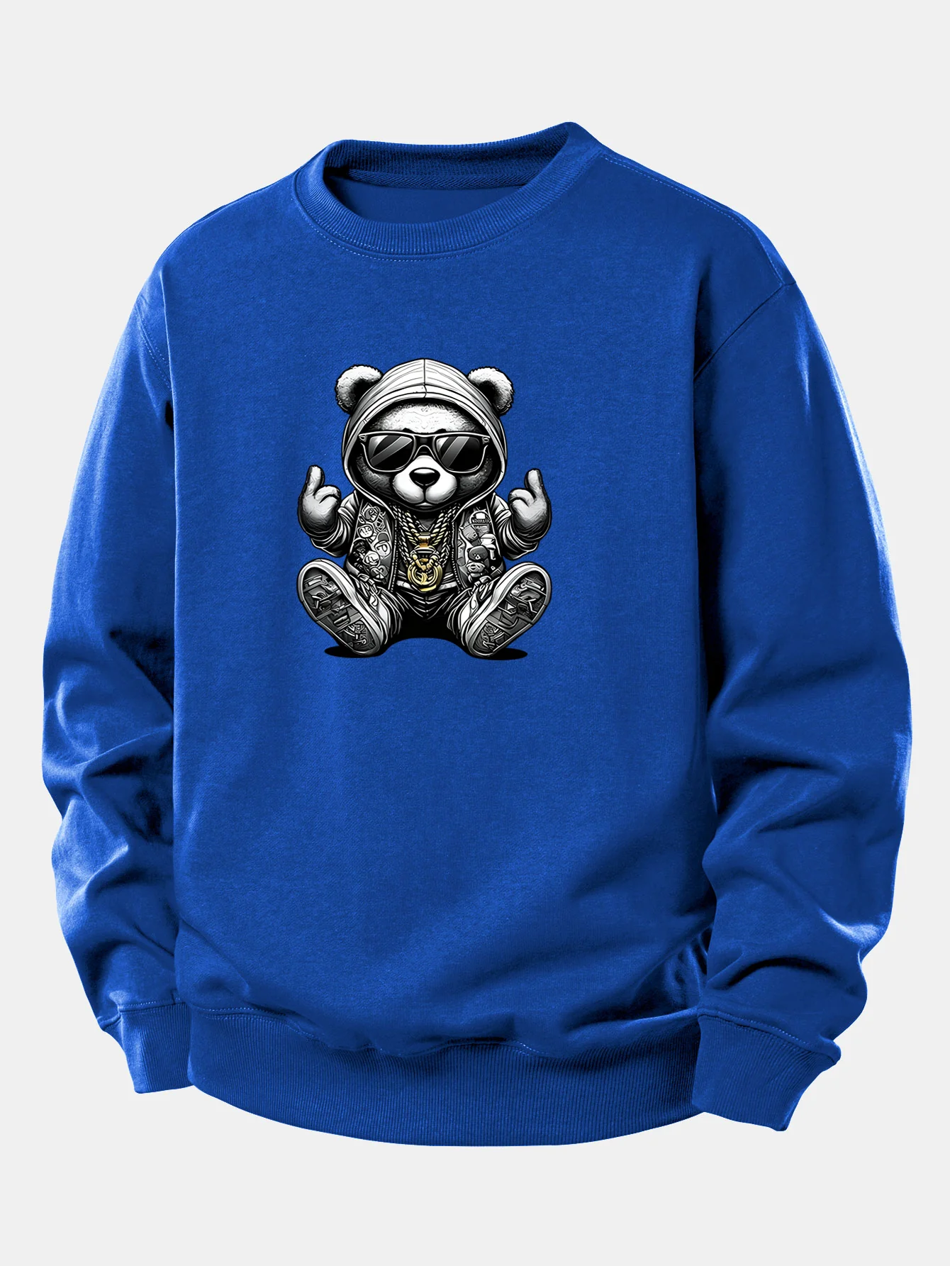 Hip Hop Bear Print Relax Fit Sweatshirt - Image 11