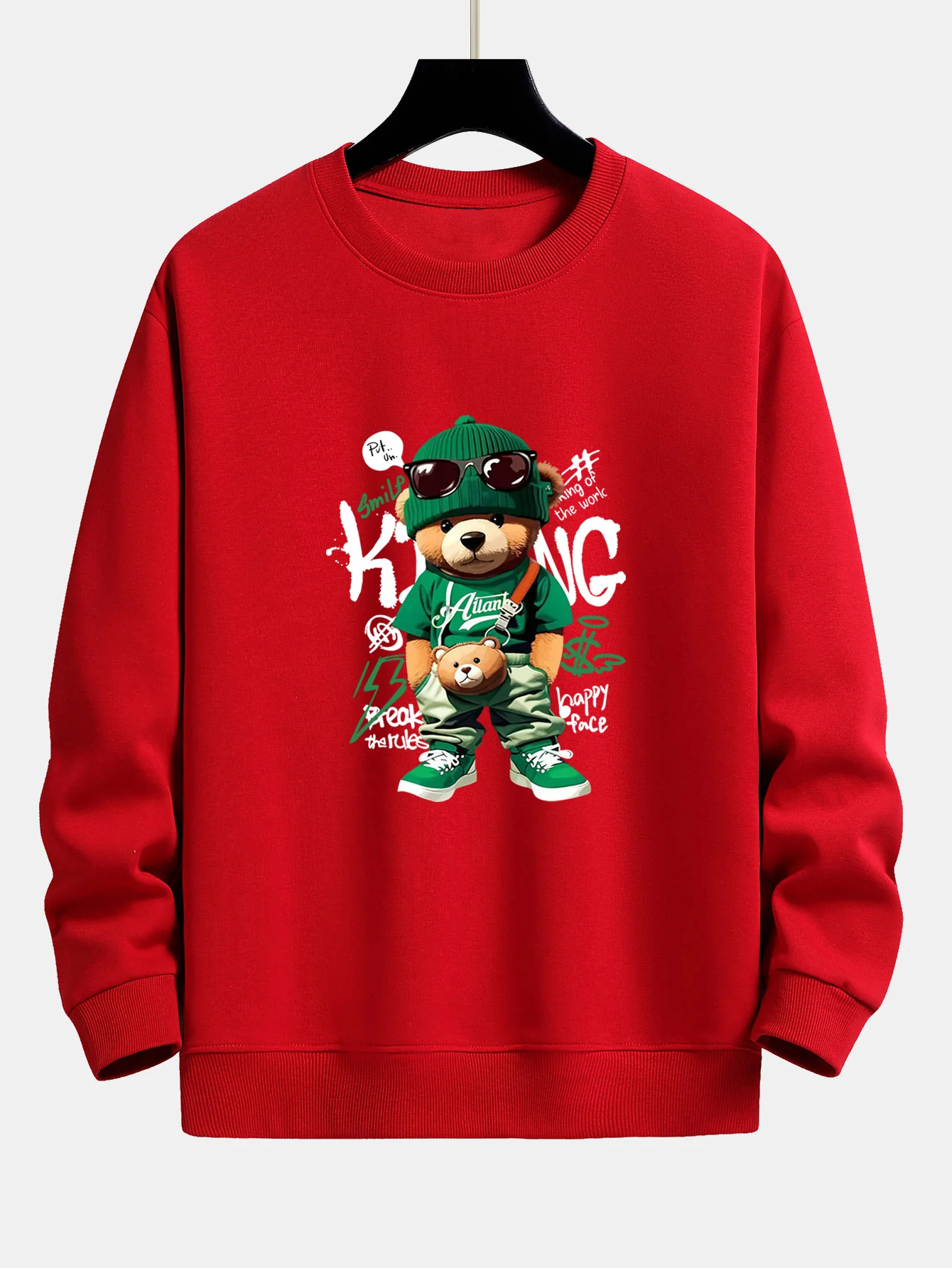 Graffiti Bären Druck Relaxed Fit Sweatshirt - Image 3