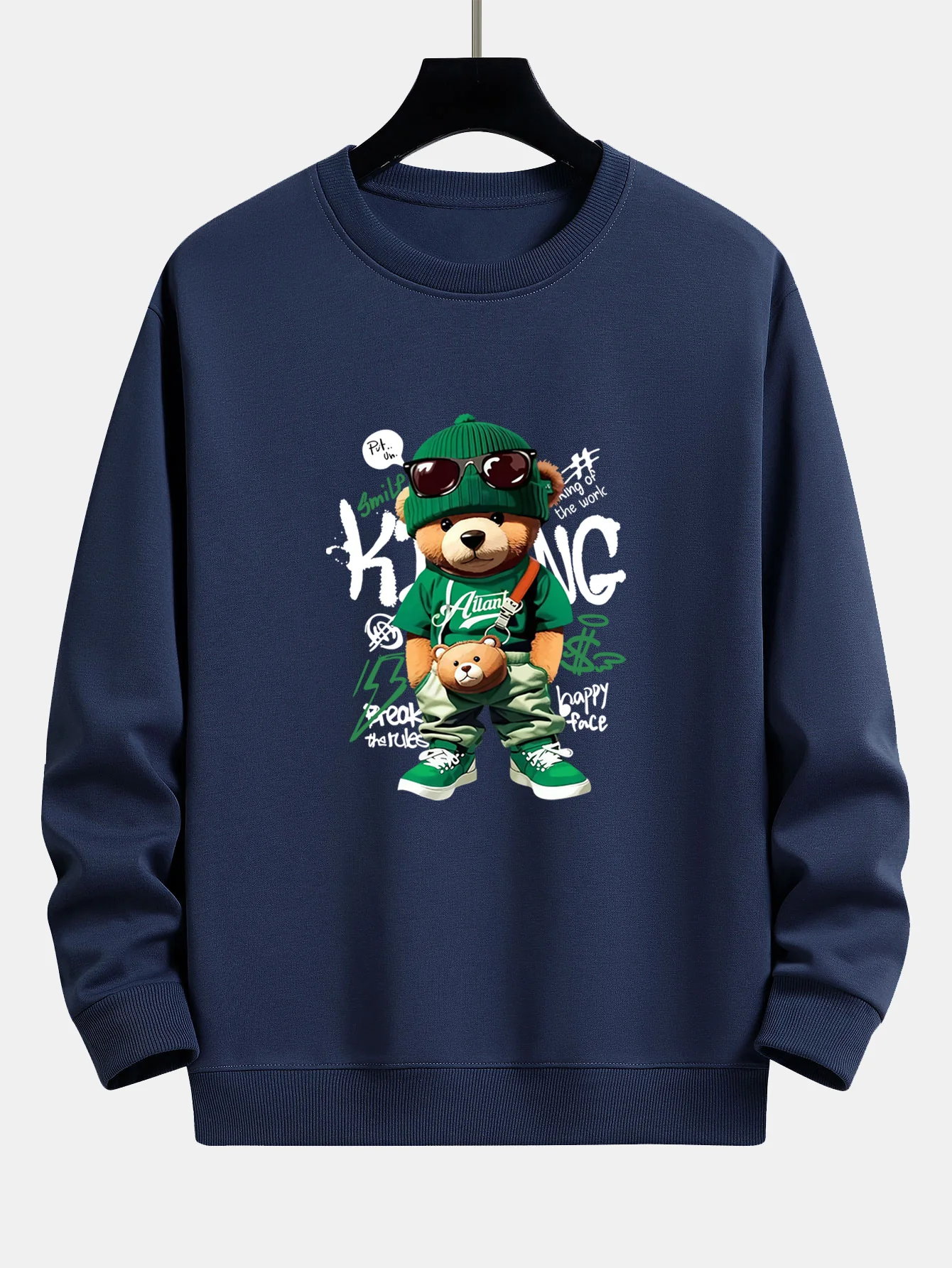 Graffiti Bären Druck Relaxed Fit Sweatshirt - Image 4