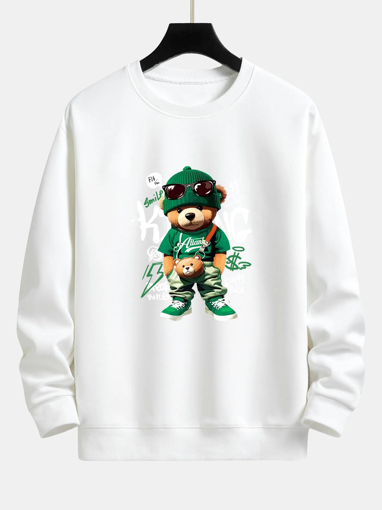 Graffiti Bären Druck Relaxed Fit Sweatshirt - Image 5