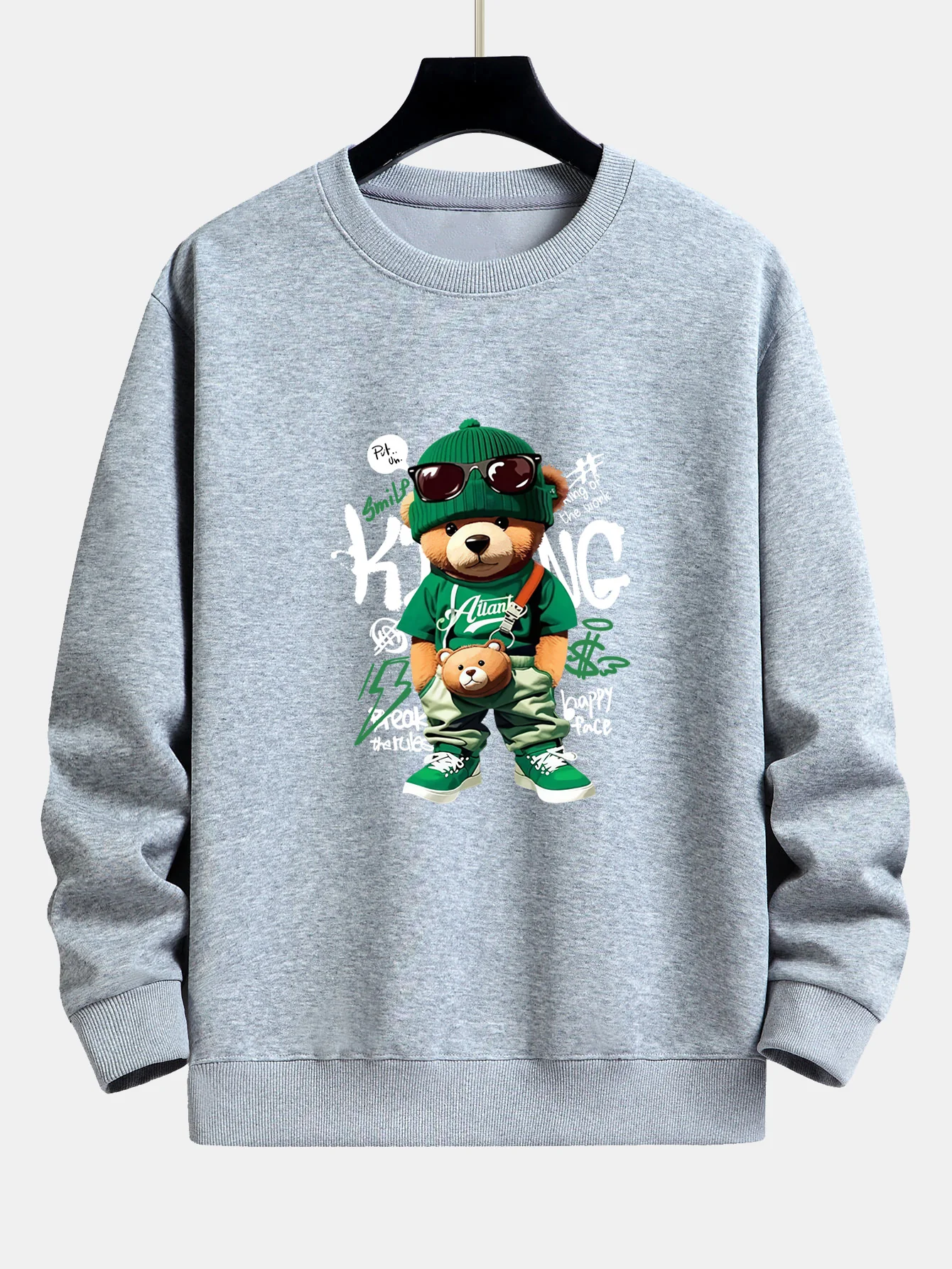 Graffiti Bären Druck Relaxed Fit Sweatshirt - Image 8
