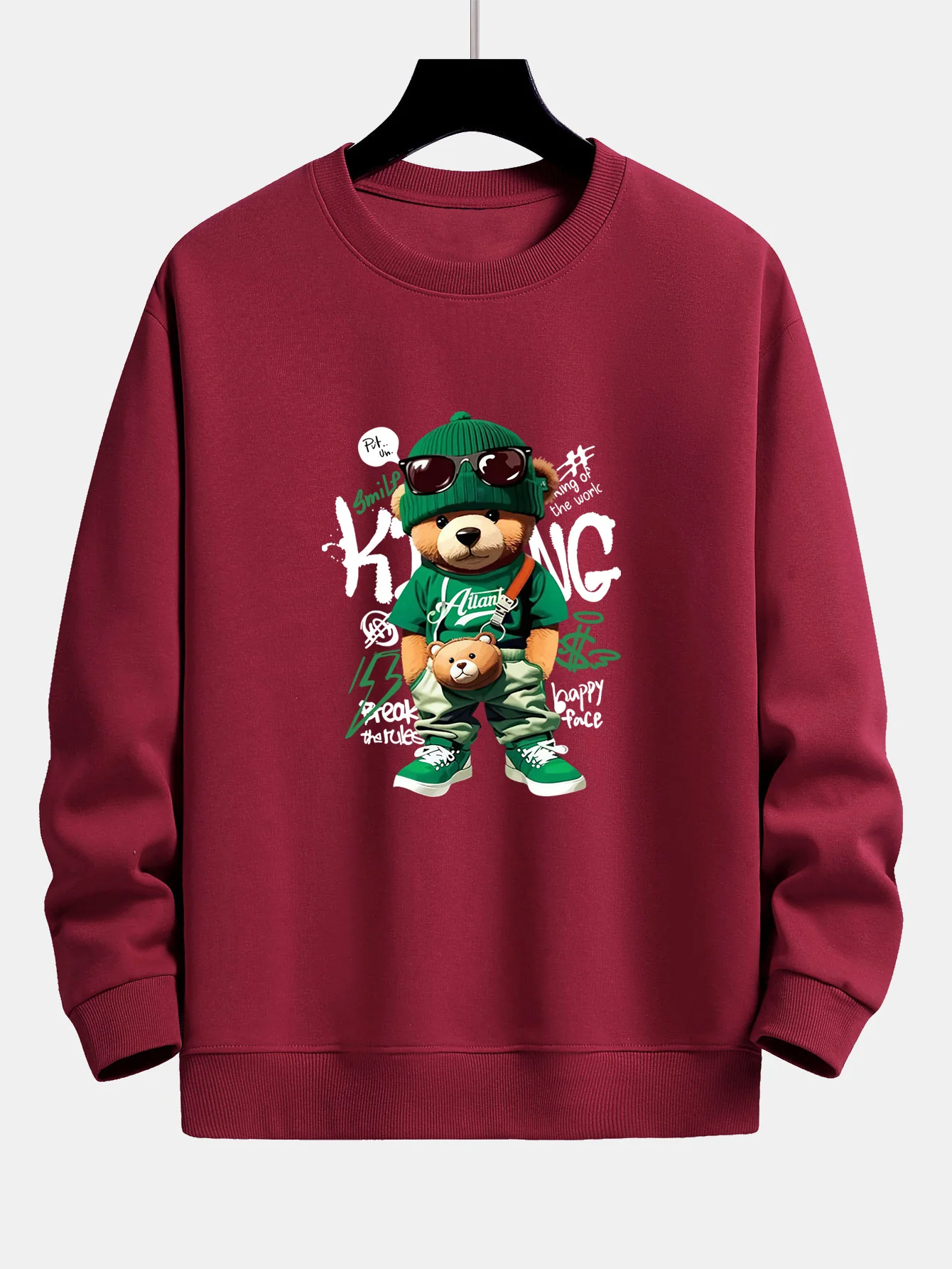 Graffiti Bären Druck Relaxed Fit Sweatshirt - Image 9