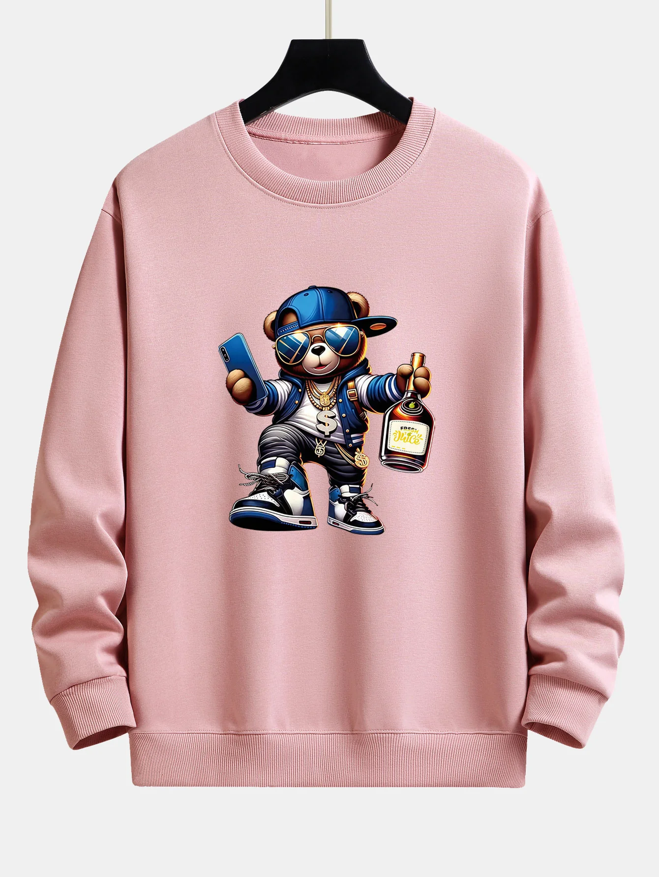 Hip Hop Bären Druck Relaxed Fit Sweatshirt - Image 2