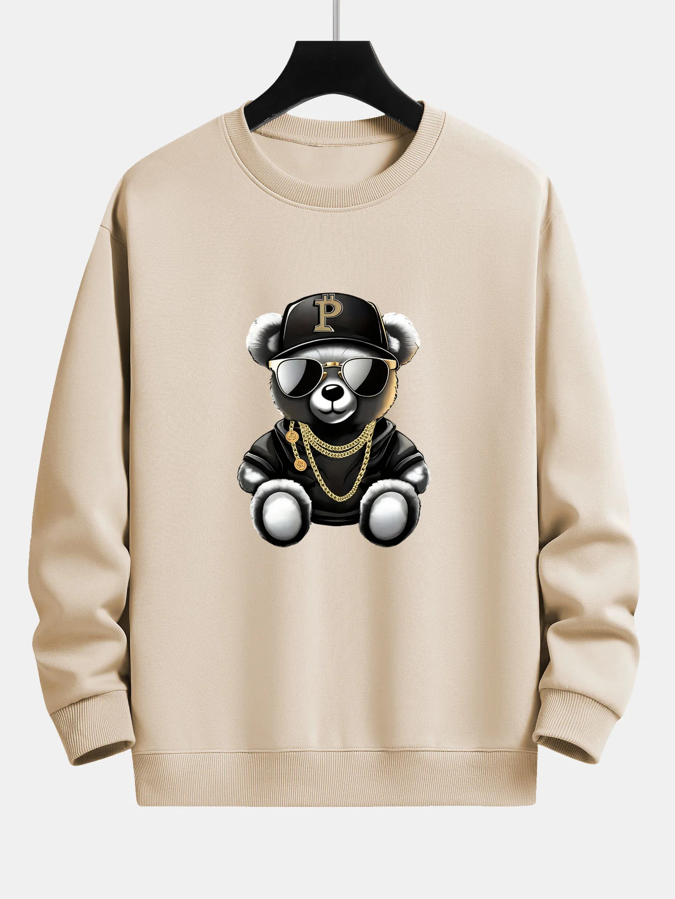 Hip Hop Bären Druck Relaxed Fit Sweatshirt - Image 5