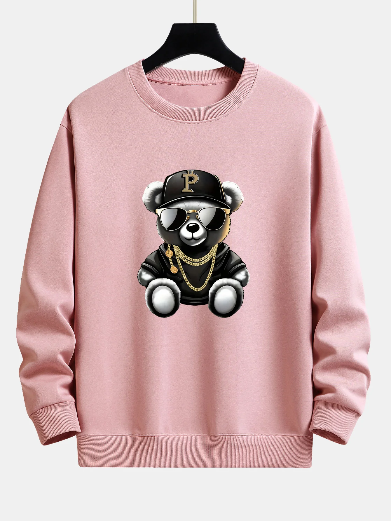 Hip Hop Bären Druck Relaxed Fit Sweatshirt - Image 6