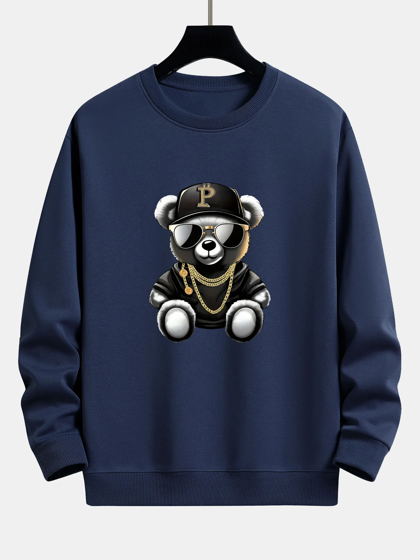 Hip Hop Bären Druck Relaxed Fit Sweatshirt - Image 8