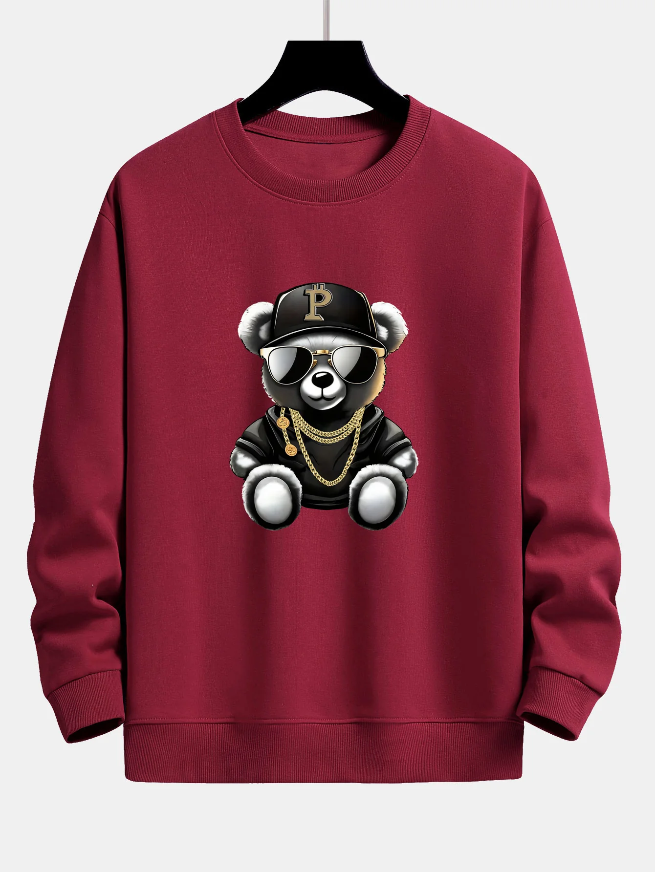 Hip Hop Bären Druck Relaxed Fit Sweatshirt - Image 9