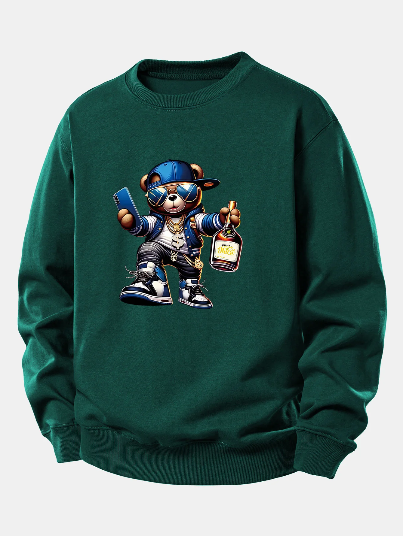 Hip Hop Bär Druck Locker Geschnittenes Sweatshirt - Image 10