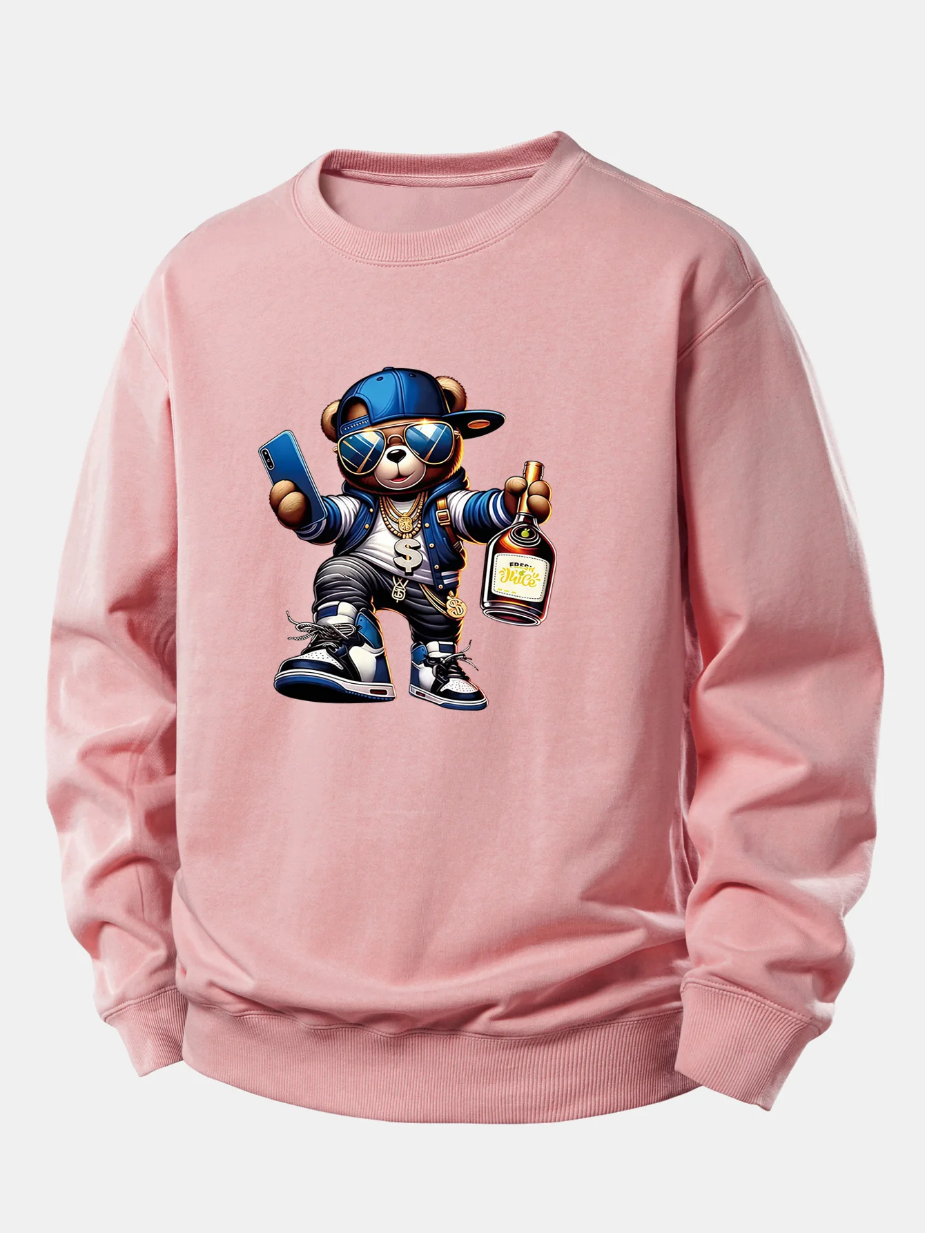 Hip Hop Bär Druck Locker Geschnittenes Sweatshirt - Image 6