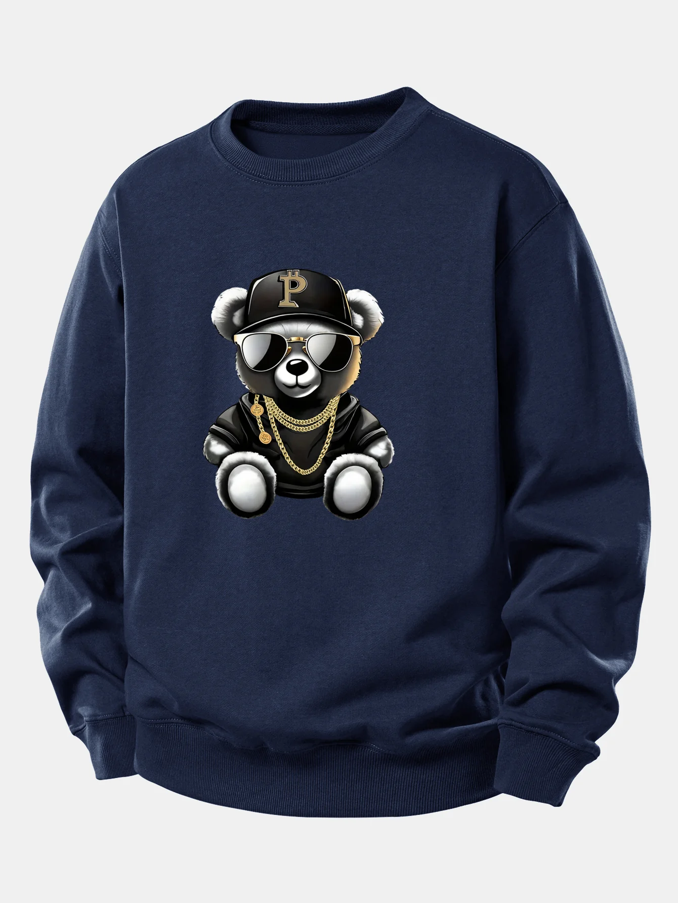 Hip Hop Bär Druck Locker Geschnittenes Sweatshirt - Image 6