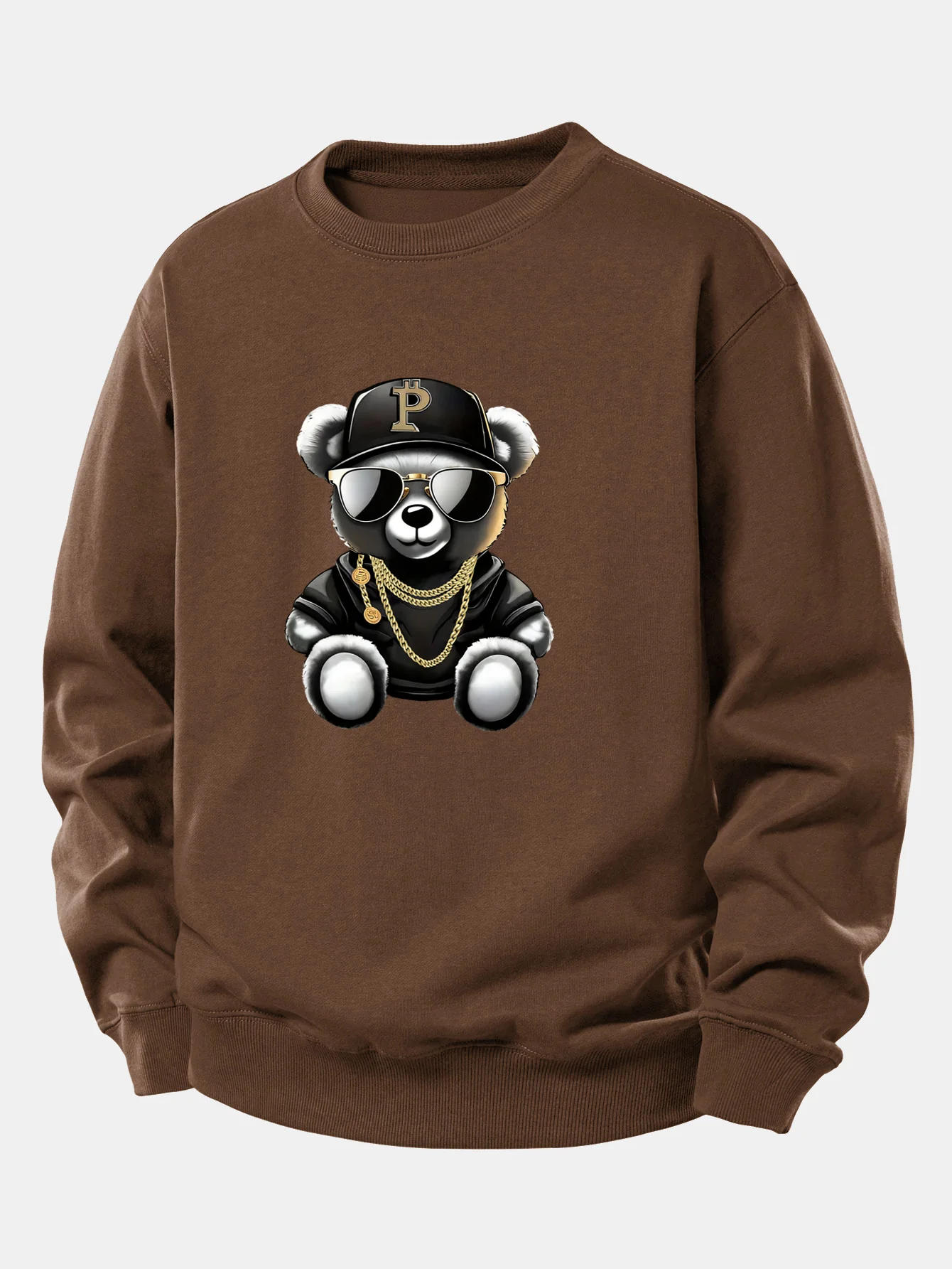 Hip Hop Bär Druck Locker Geschnittenes Sweatshirt - Image 8