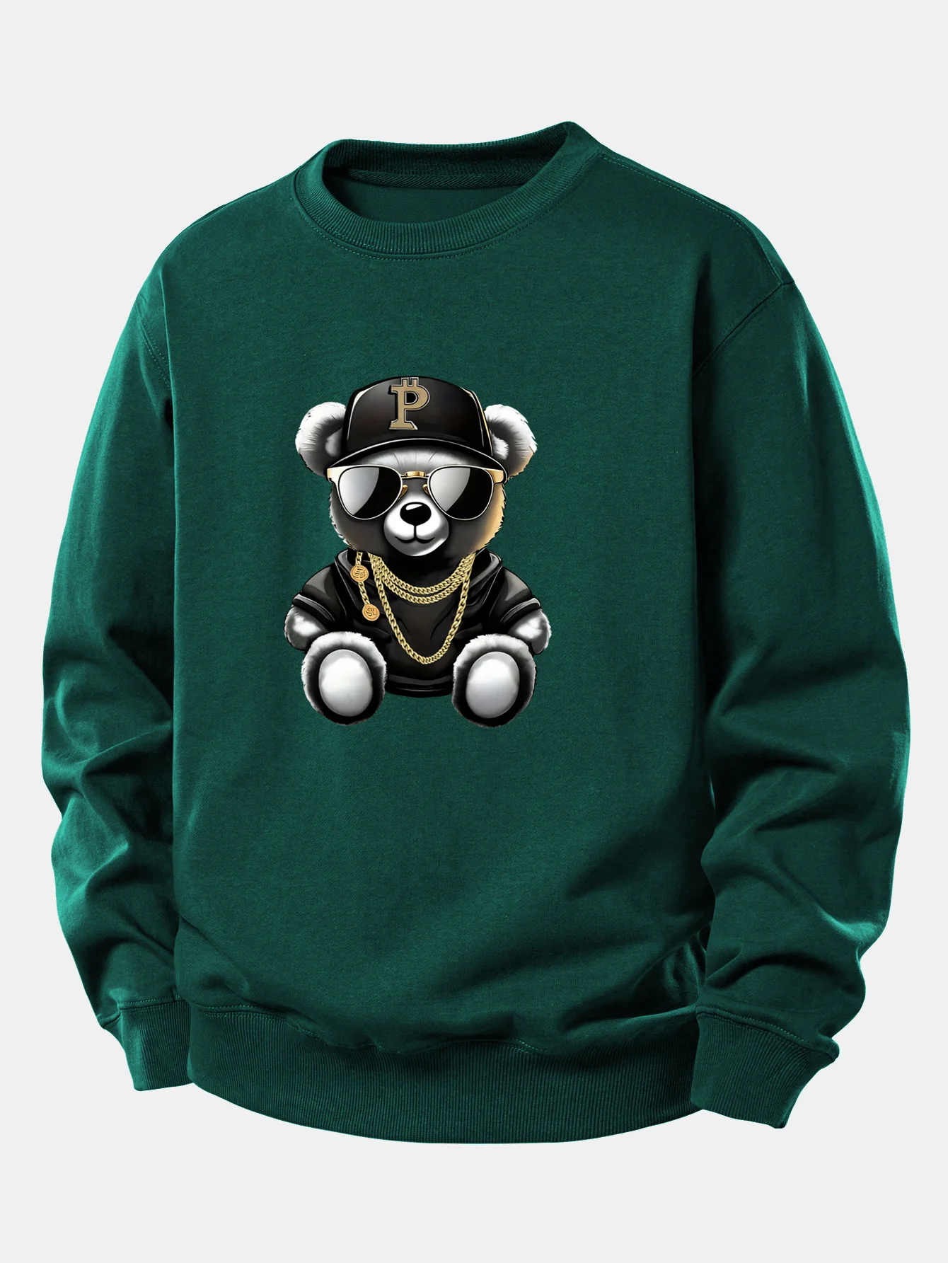 Hip Hop Bär Druck Locker Geschnittenes Sweatshirt - Image 9