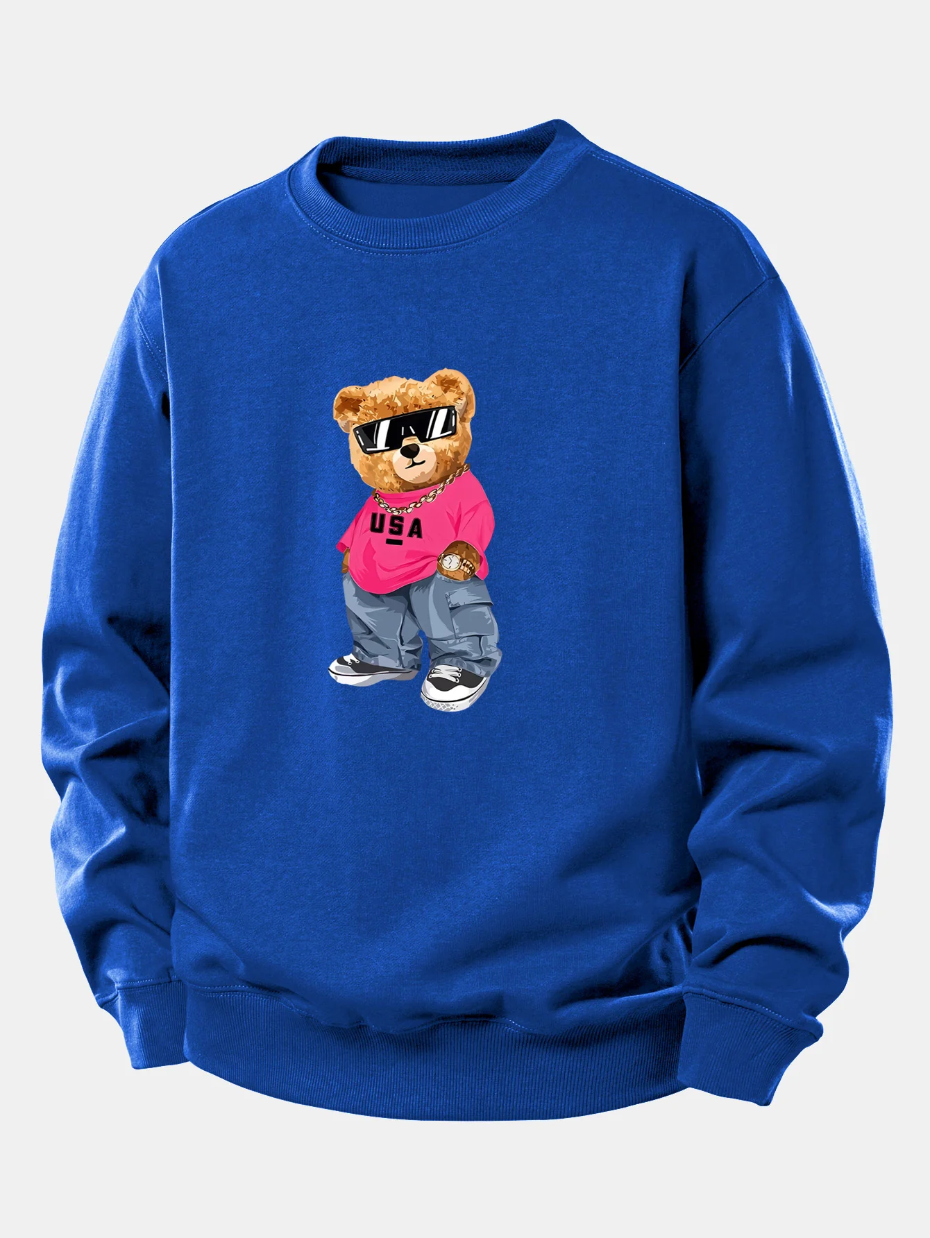 Hip Hop Bear Print Relax Fit Sweatshirt - Image 11