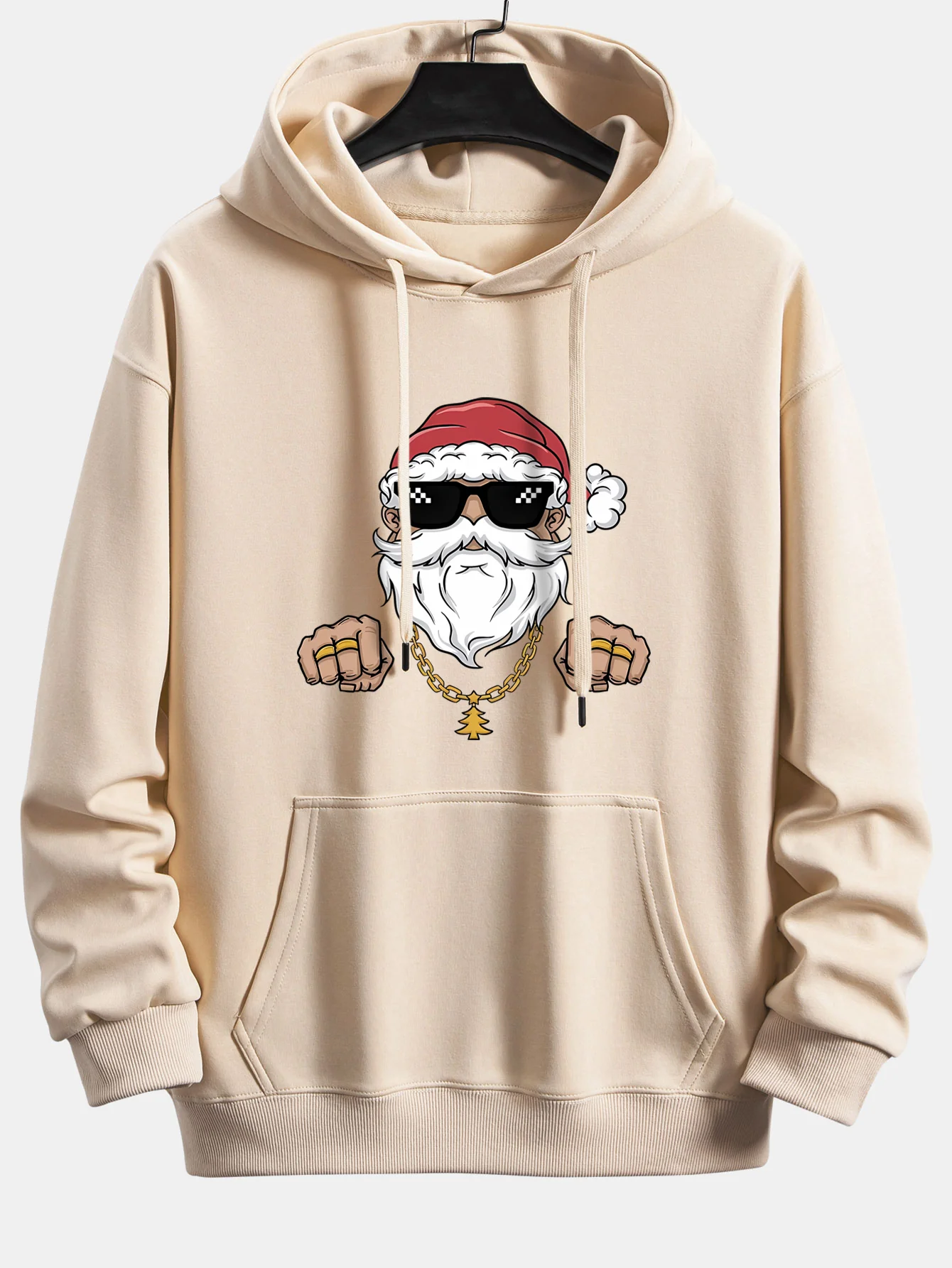 Hip Hop Santa Claus Print Relax Fit Hoodie - Image 10