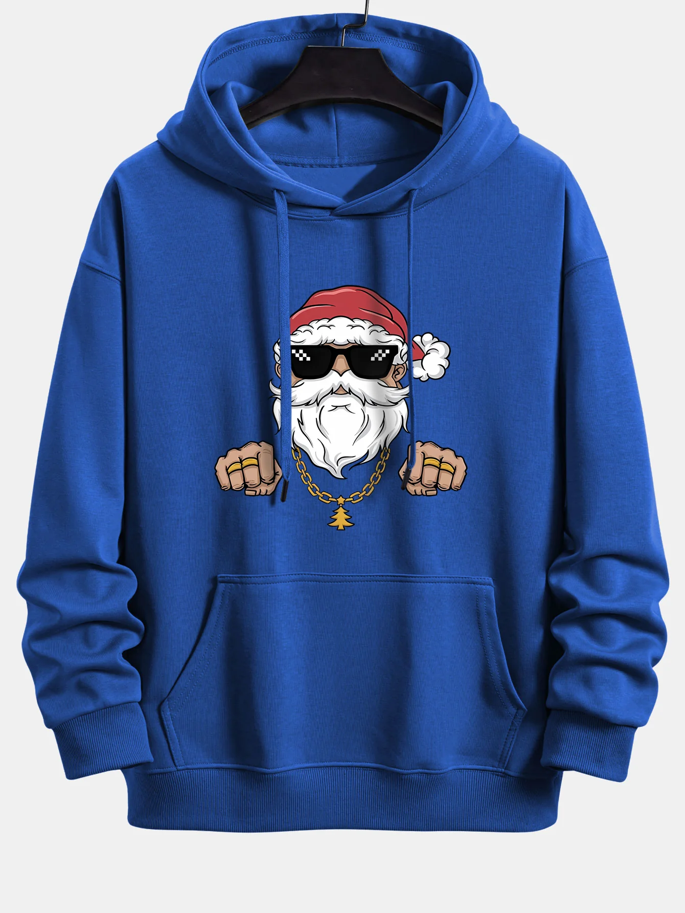 Hip Hop Santa Claus Print Relax Fit Hoodie - Image 6