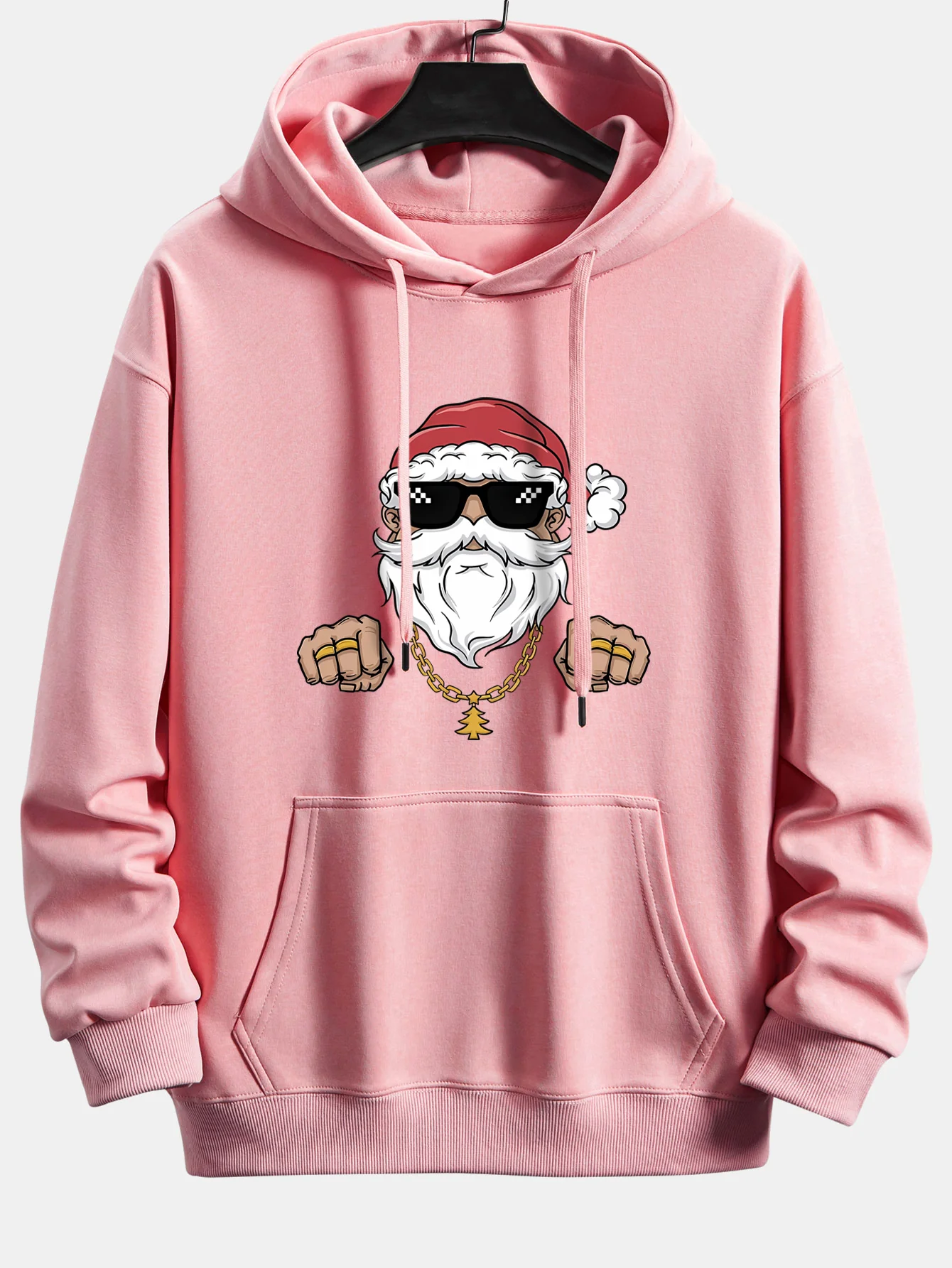 Hip Hop Santa Claus Print Relax Fit Hoodie - Image 9