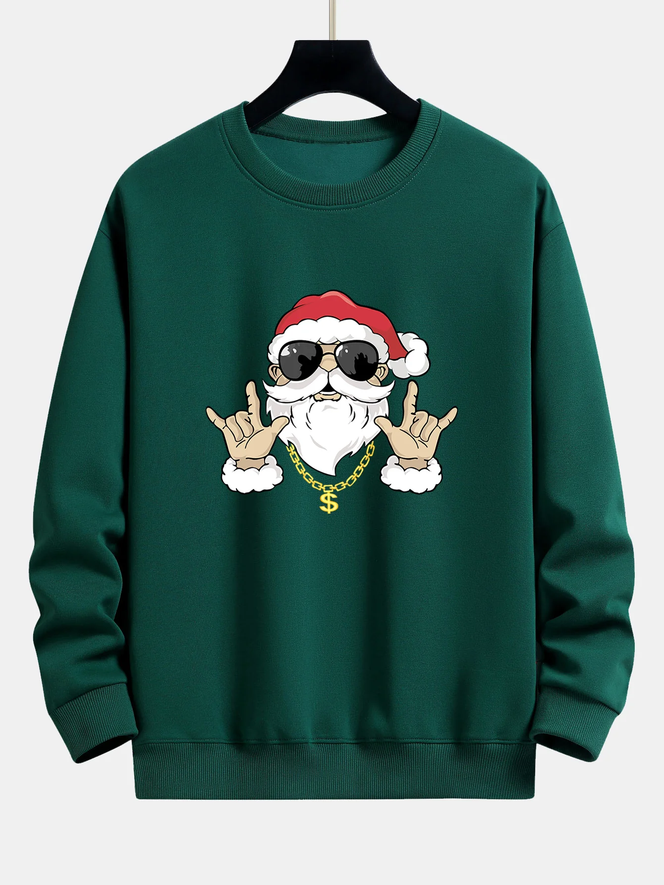 Hip Hop Santa Print Relaxed Fit Sweatshirt - Image 2