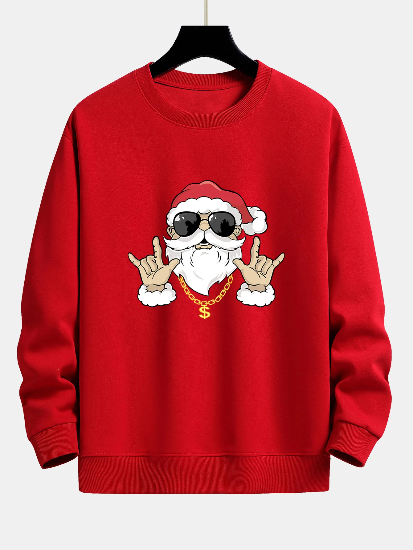 Hip Hop Santa Print Relaxed Fit Sweatshirt - Image 3