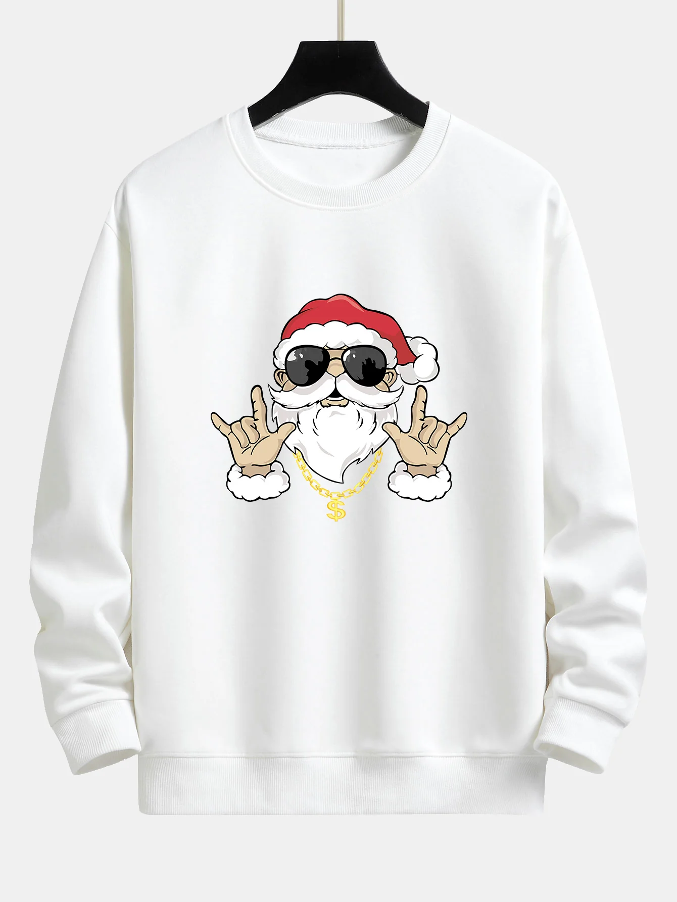 Hip Hop Santa Print Relaxed Fit Sweatshirt - Image 4
