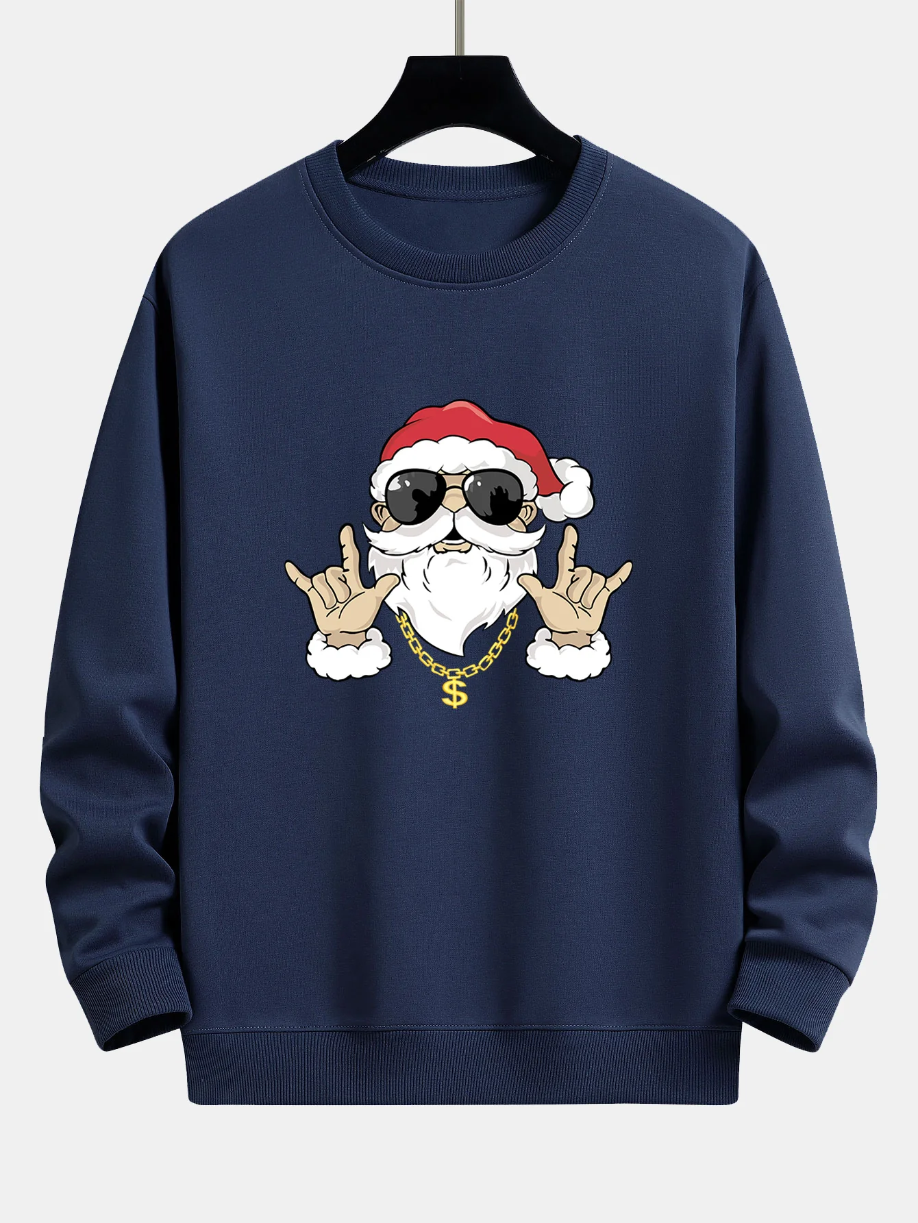 Hip Hop Santa Print Relaxed Fit Sweatshirt - Image 9