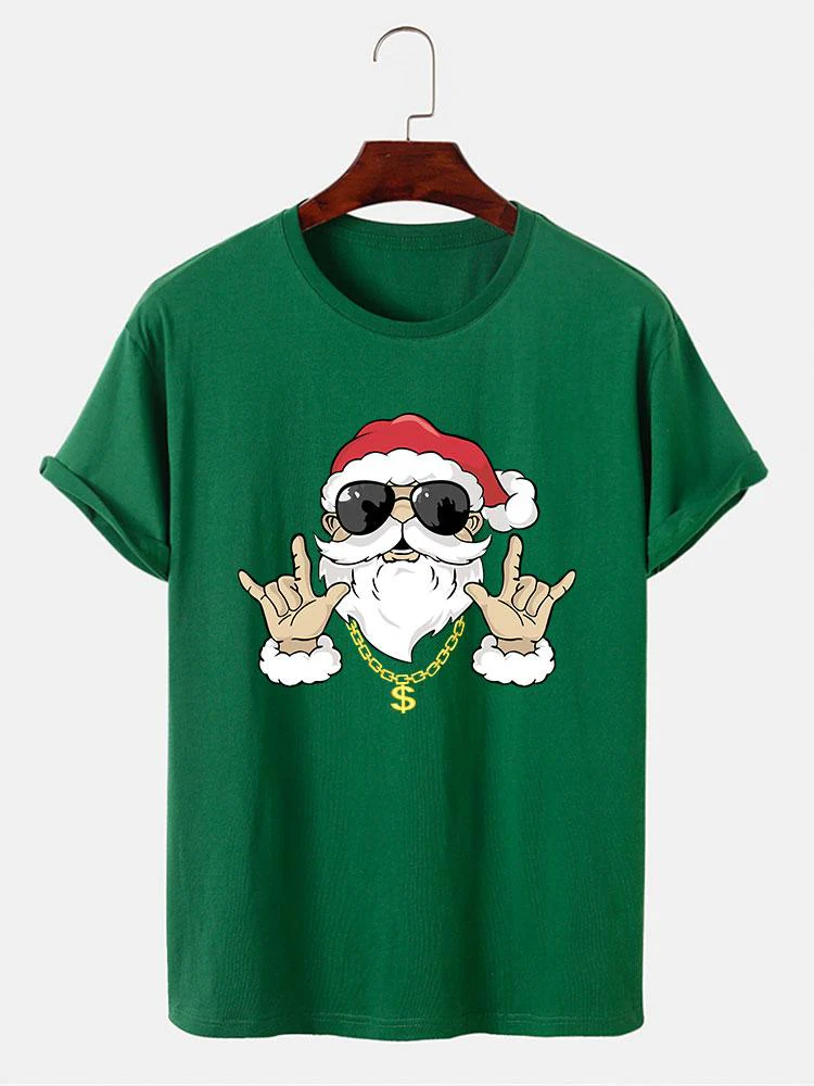 Hip Hop Santa Druck T-Shirt - Image 2