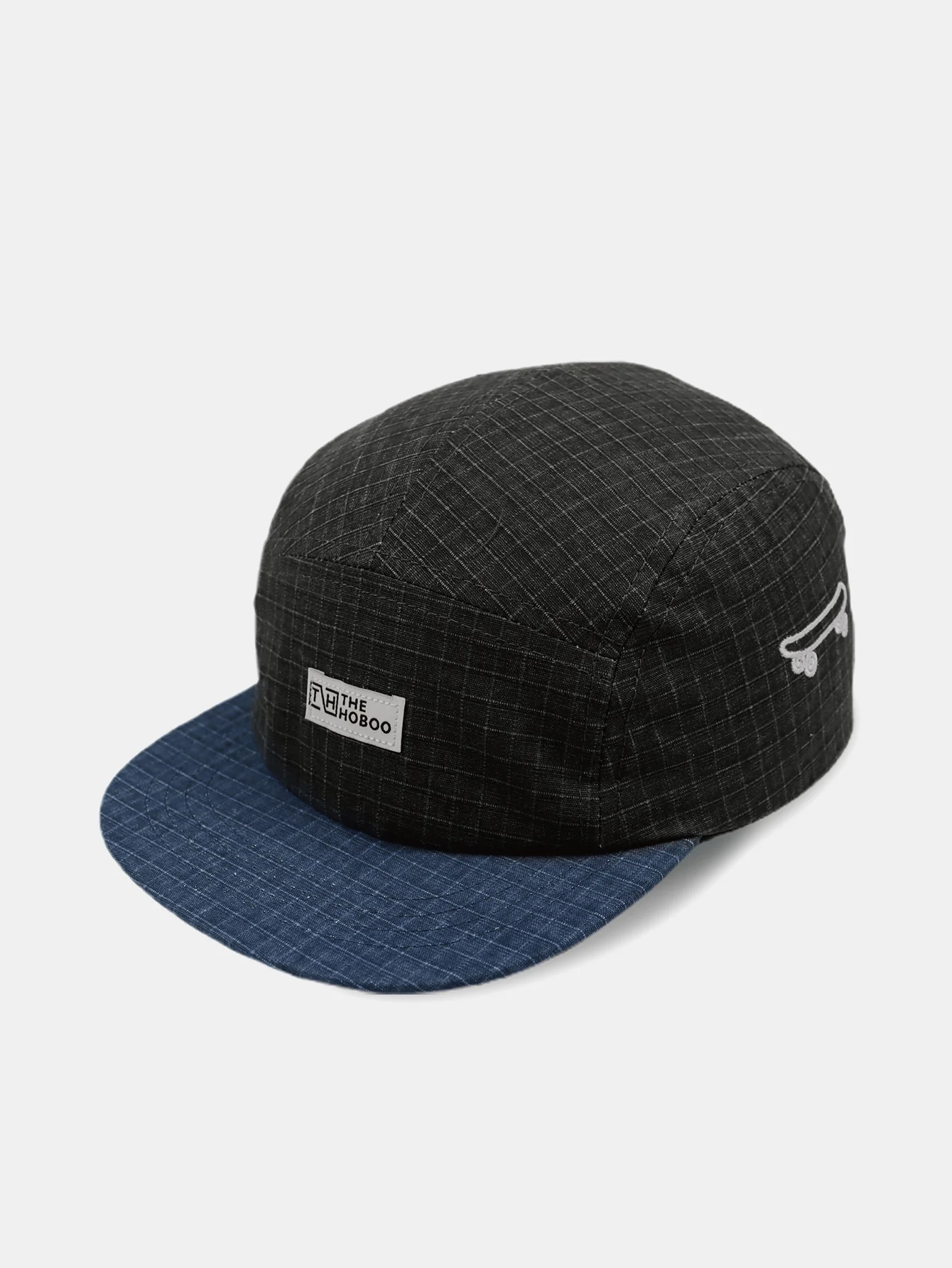 Hip Hop Slogan Patch Karierte Baseballmütze