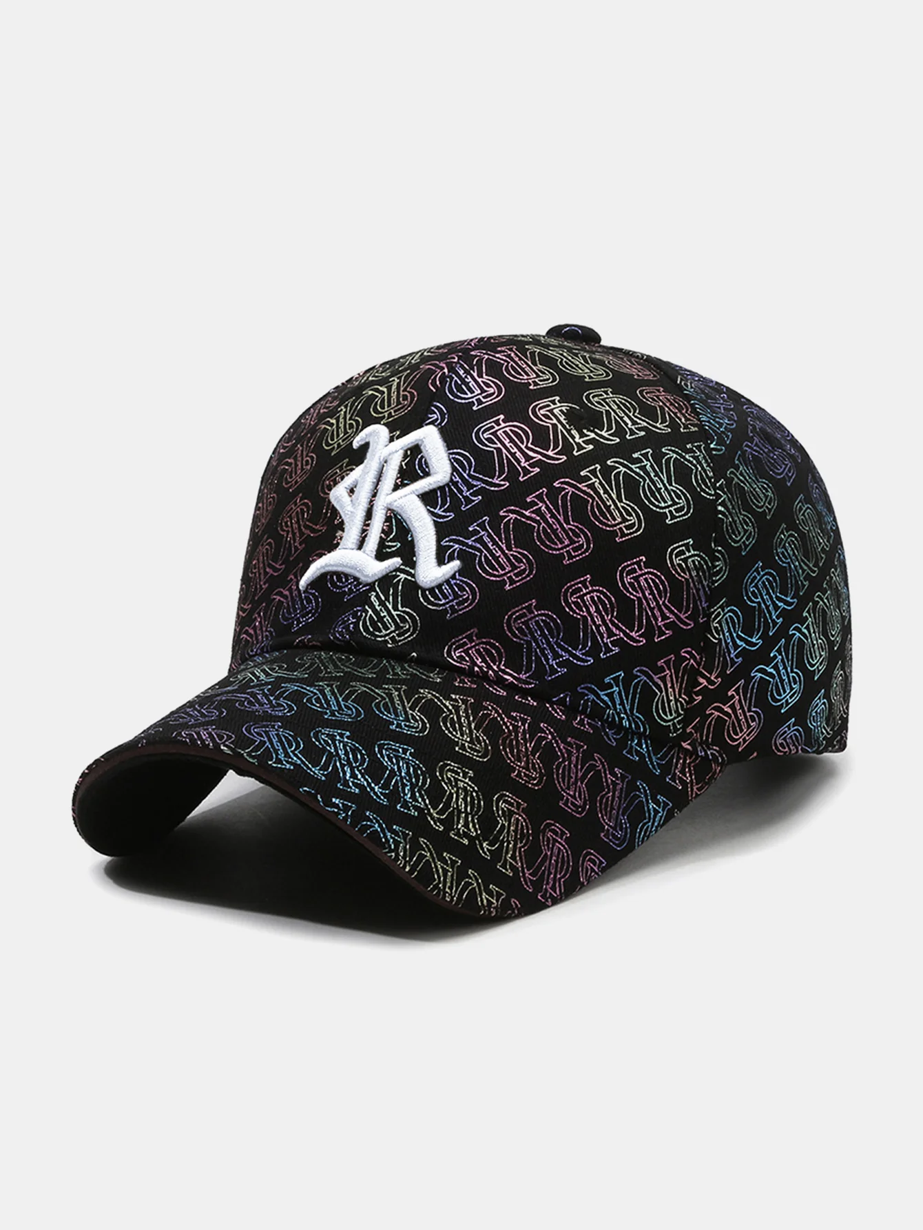 Holographic Letter R Monogram Baseball Cap For Men Women Adjustable Iridescent Reflective Dad HatTrendy Streetwear Snapback Sun Hat - Image 2