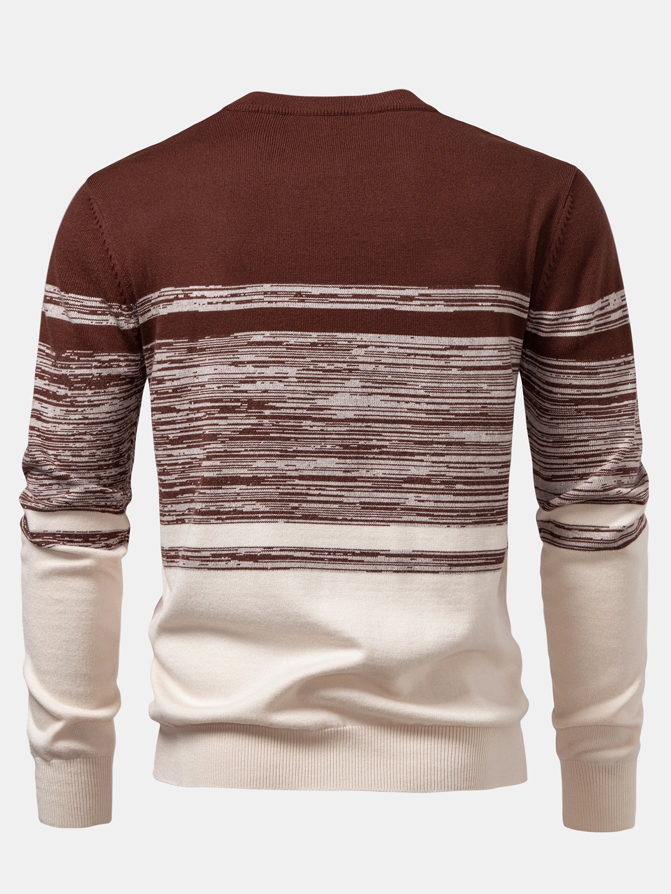 Pullover mit Rundhalsausschnitt und horizontalem Streifenmuster - Image 4