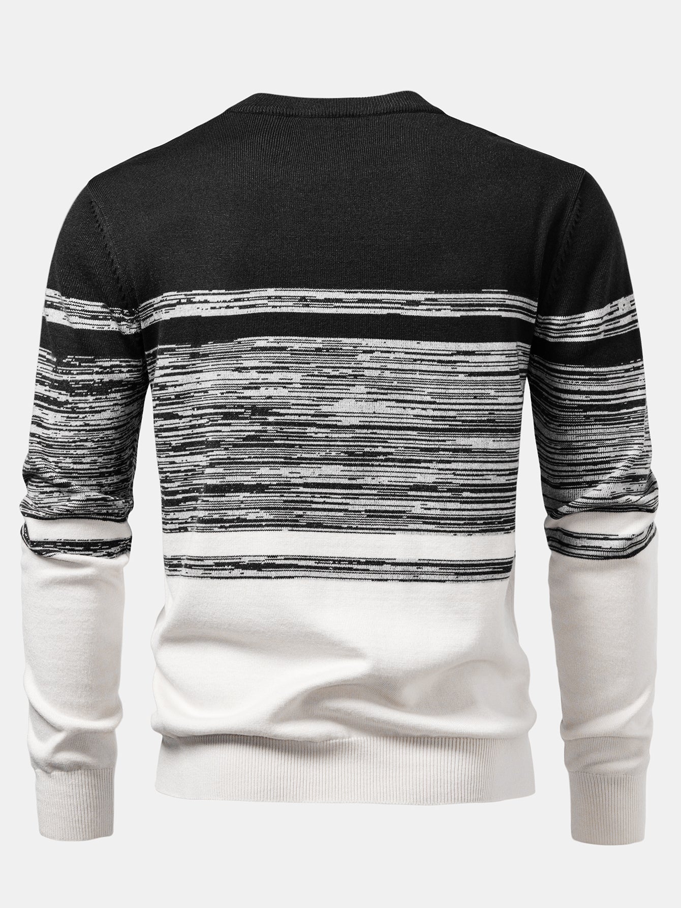 Pullover mit Rundhalsausschnitt und horizontalem Streifenmuster - Image 6