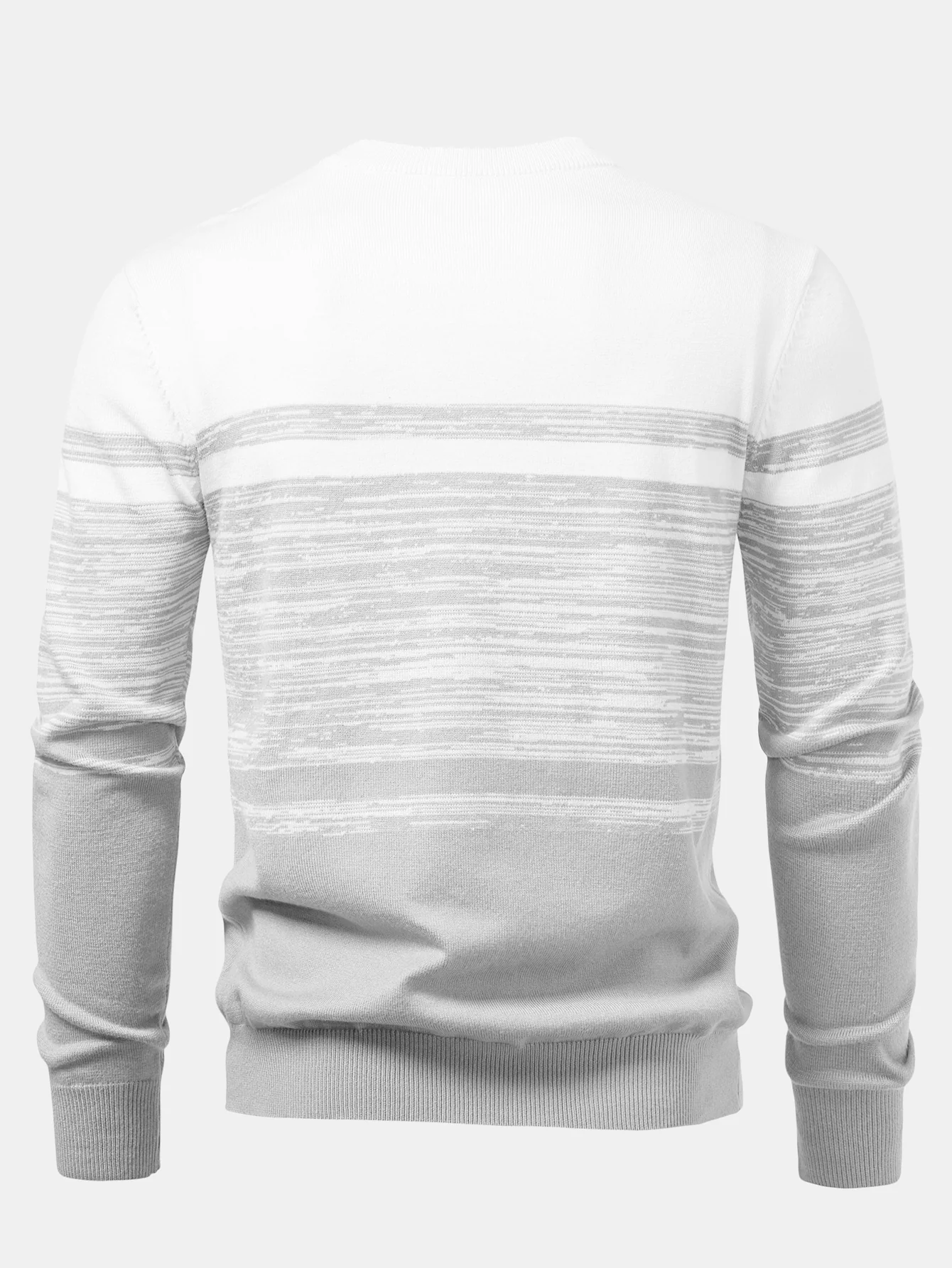 Pullover mit Rundhalsausschnitt und horizontalem Streifenmuster - Image 8