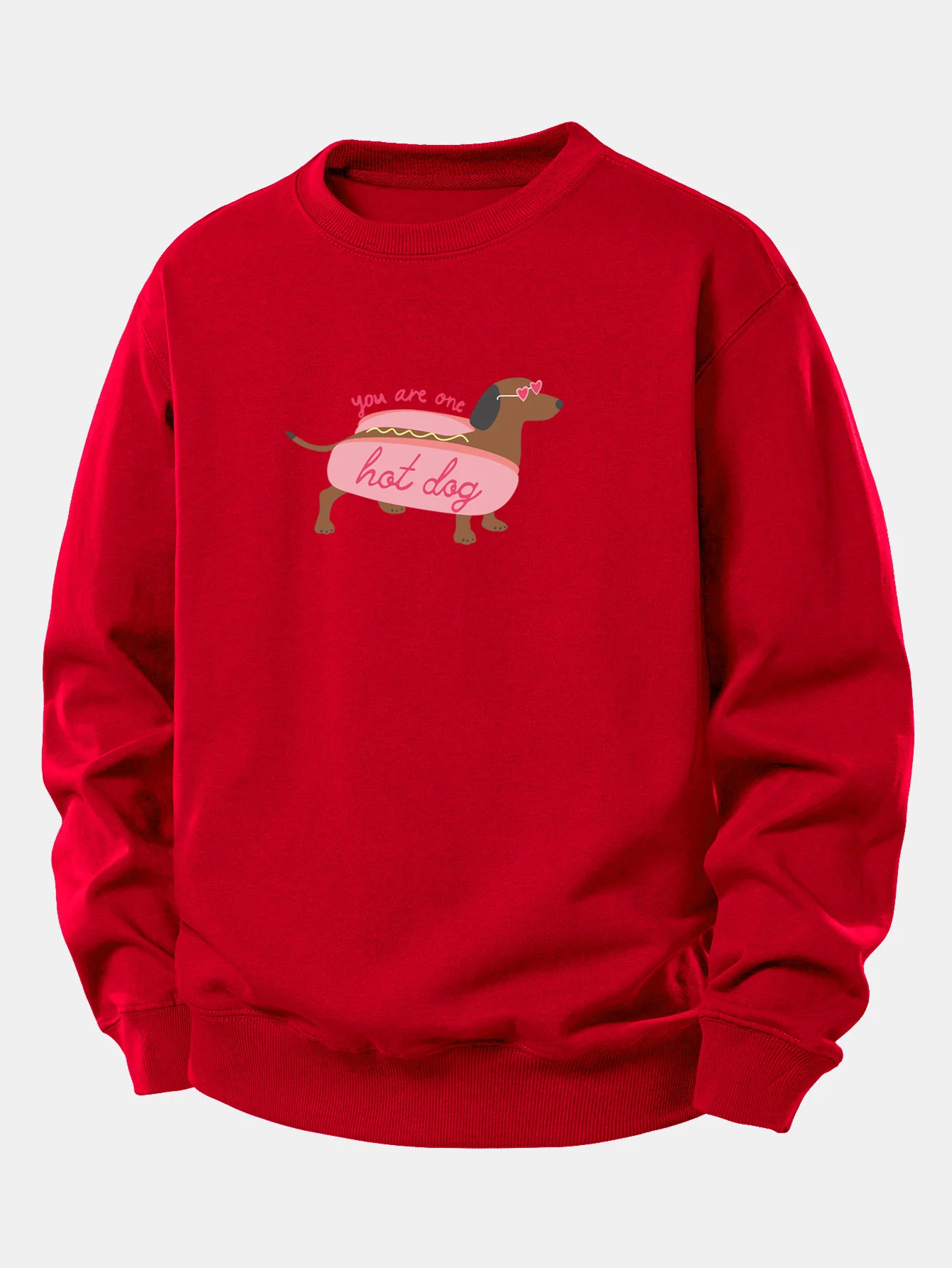Hot Dog Dachshund Print Relax Fit Sweatshirt - Image 10