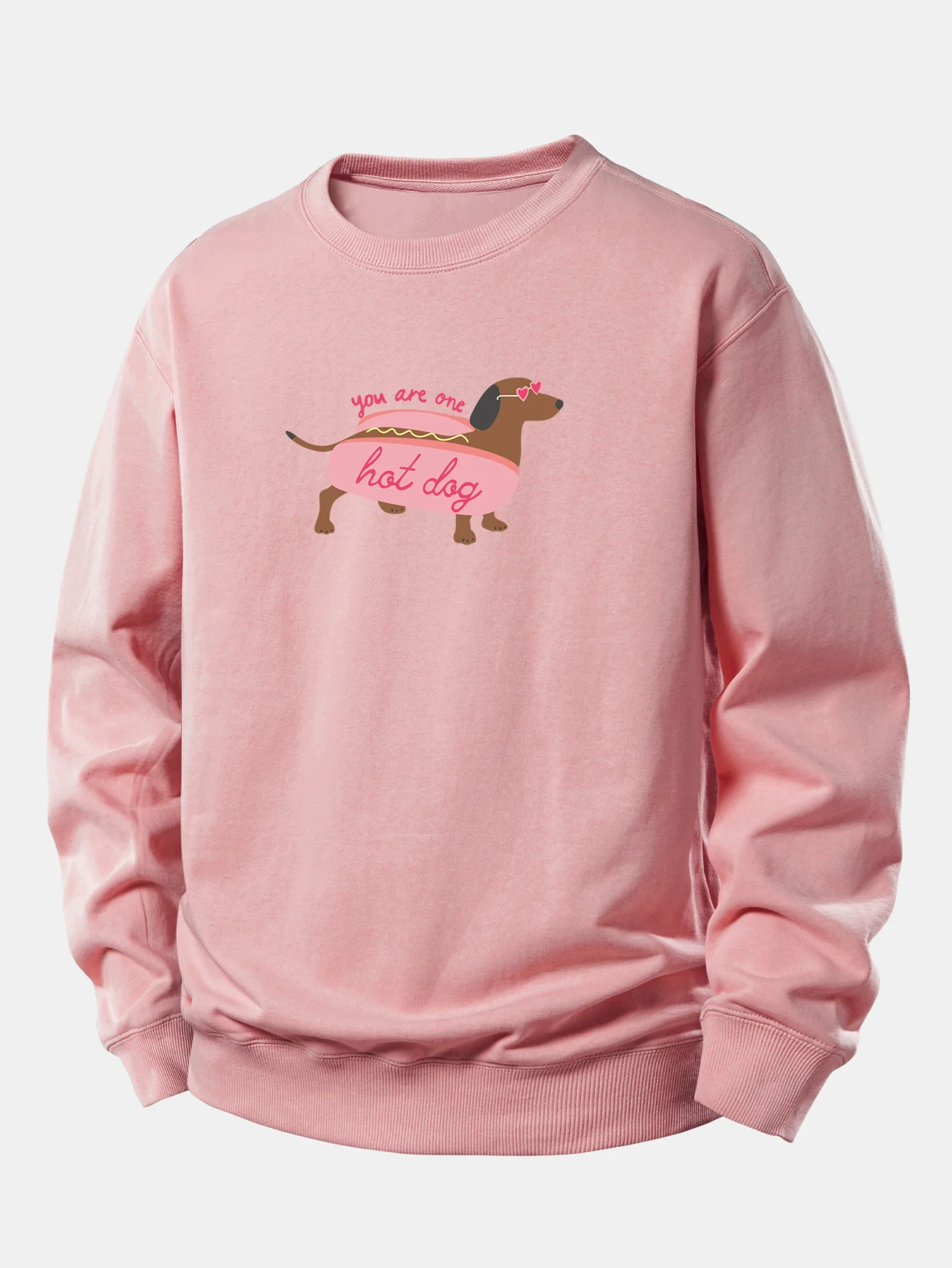 Hot Dog Dachshund Print Relax Fit Sweatshirt - Image 3