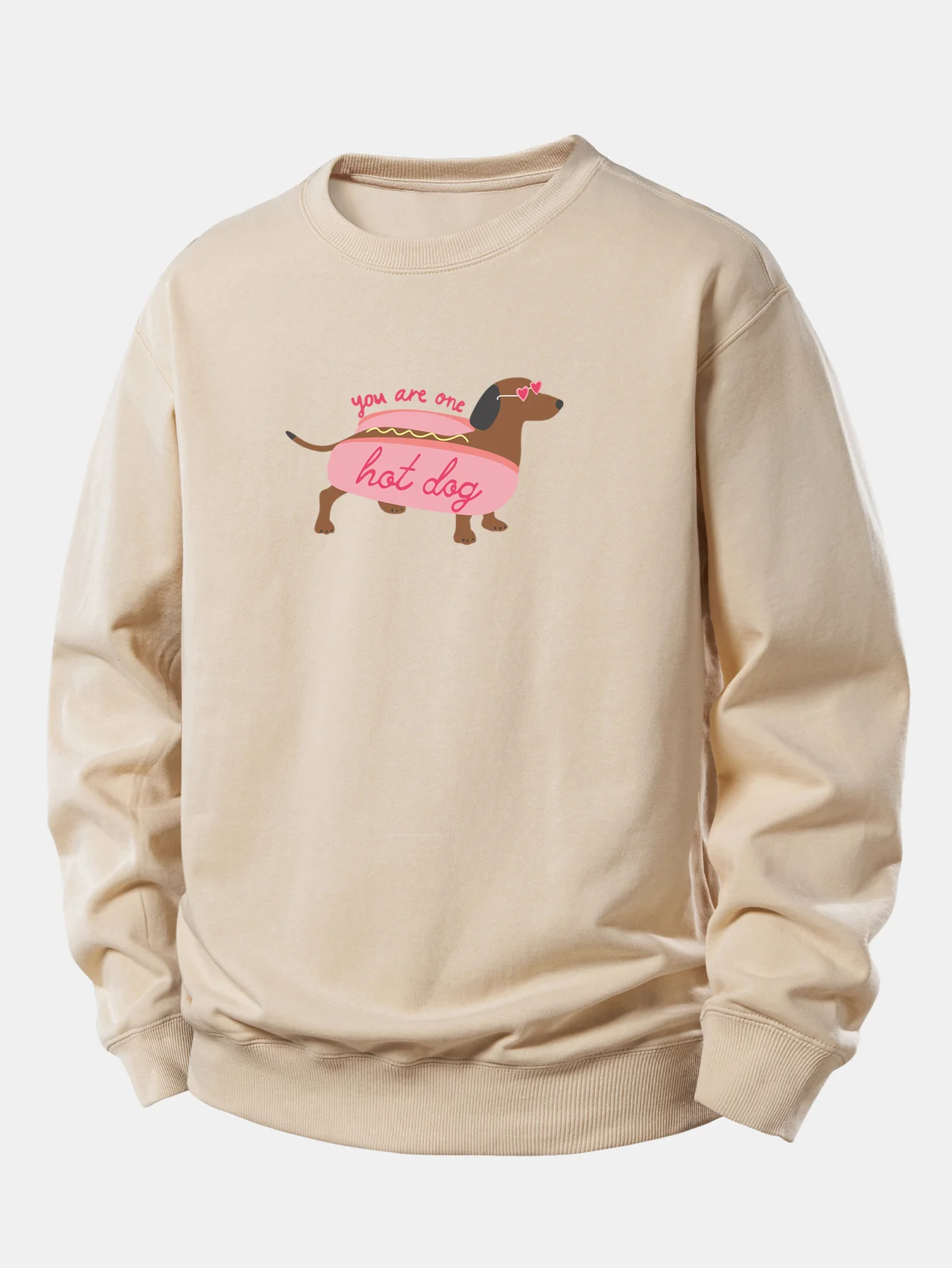 Hot Dog Dachshund Print Relax Fit Sweatshirt - Image 4