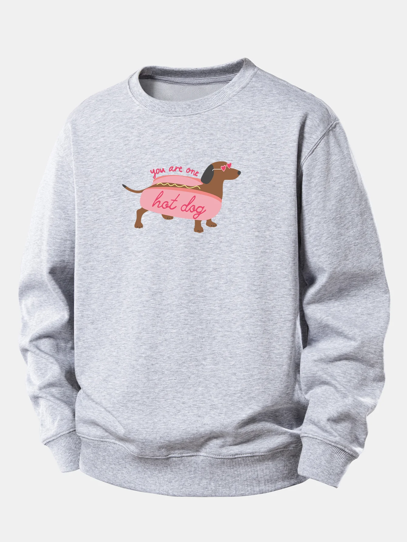 Hot Dog Dachshund Print Relax Fit Sweatshirt - Image 5