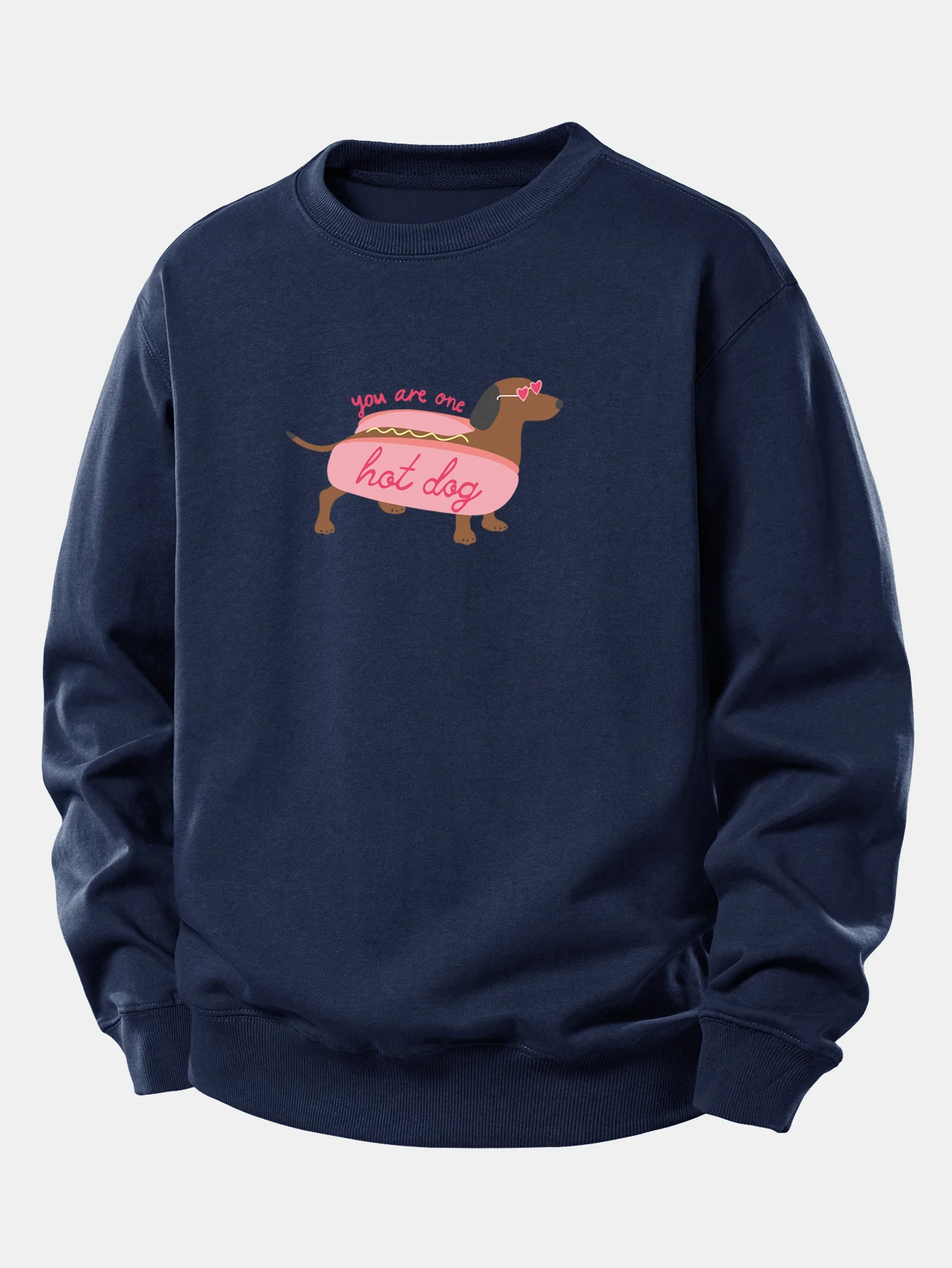 Hot Dog Dachshund Print Relax Fit Sweatshirt - Image 6
