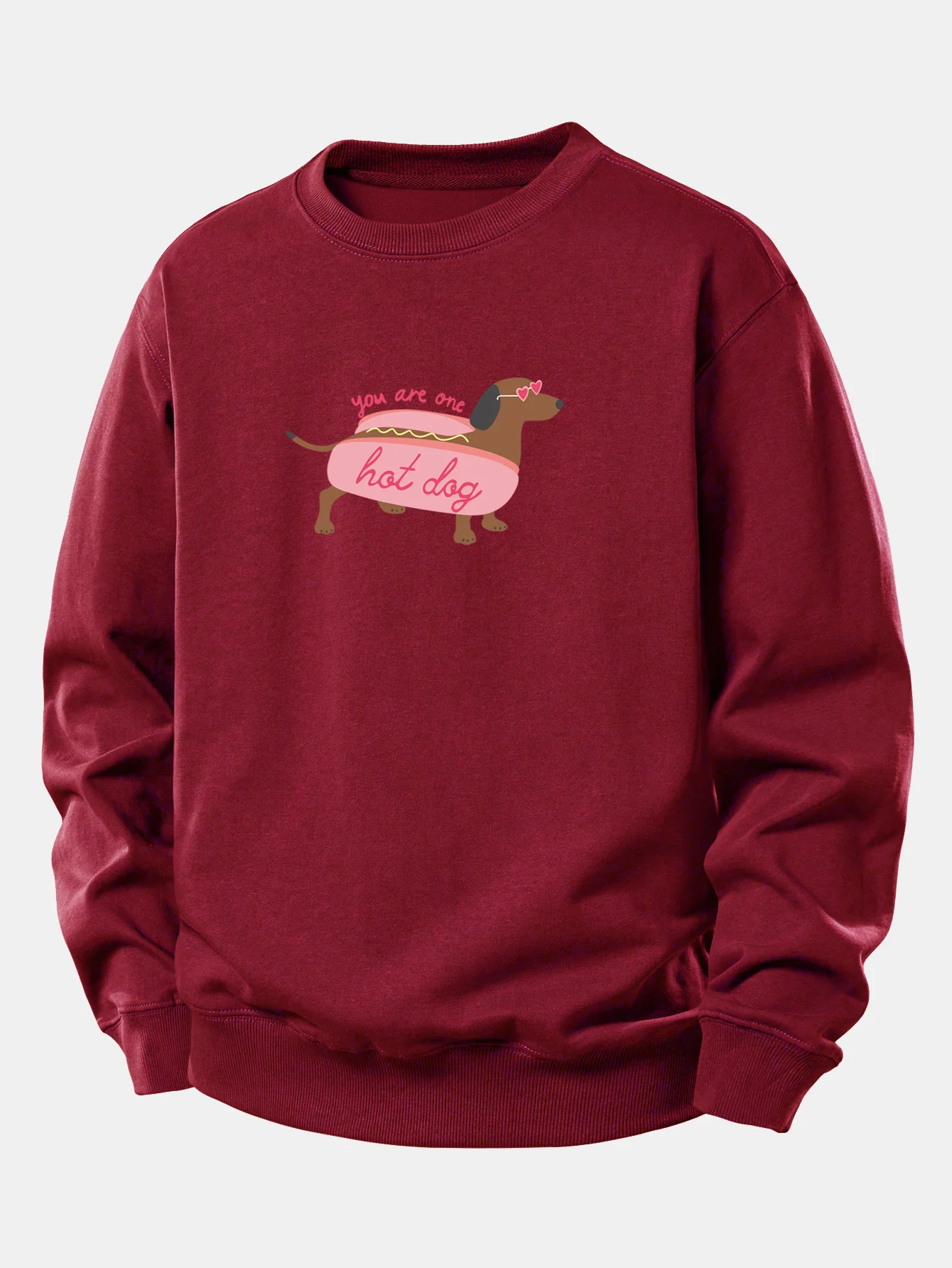 Hot Dog Dachshund Print Relax Fit Sweatshirt - Image 7
