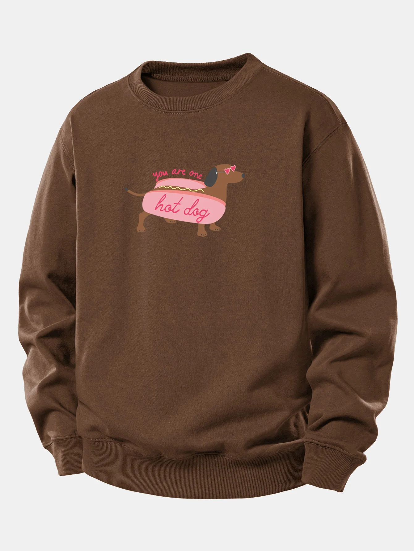Hot Dog Dachshund Print Relax Fit Sweatshirt - Image 8