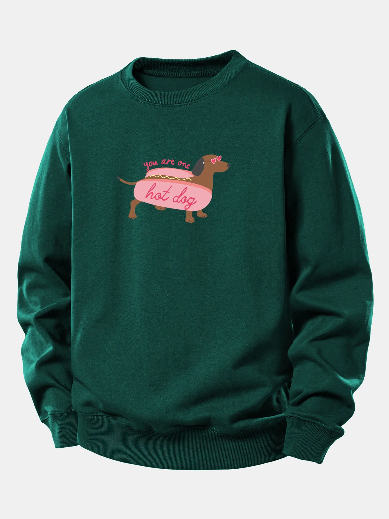 Hot Dog Dachshund Print Relax Fit Sweatshirt - Image 9