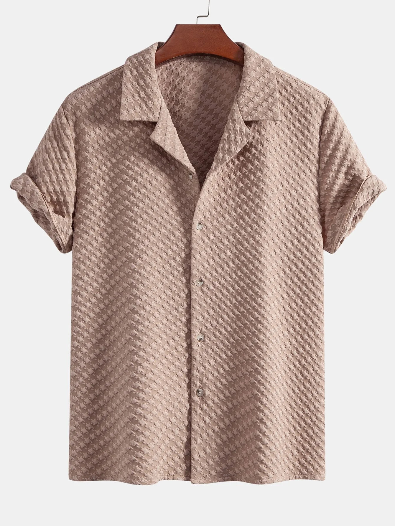 Hahnentritt Jacquard Cuban Shirt & Gerade geschnittene Leinenhose - Image 3