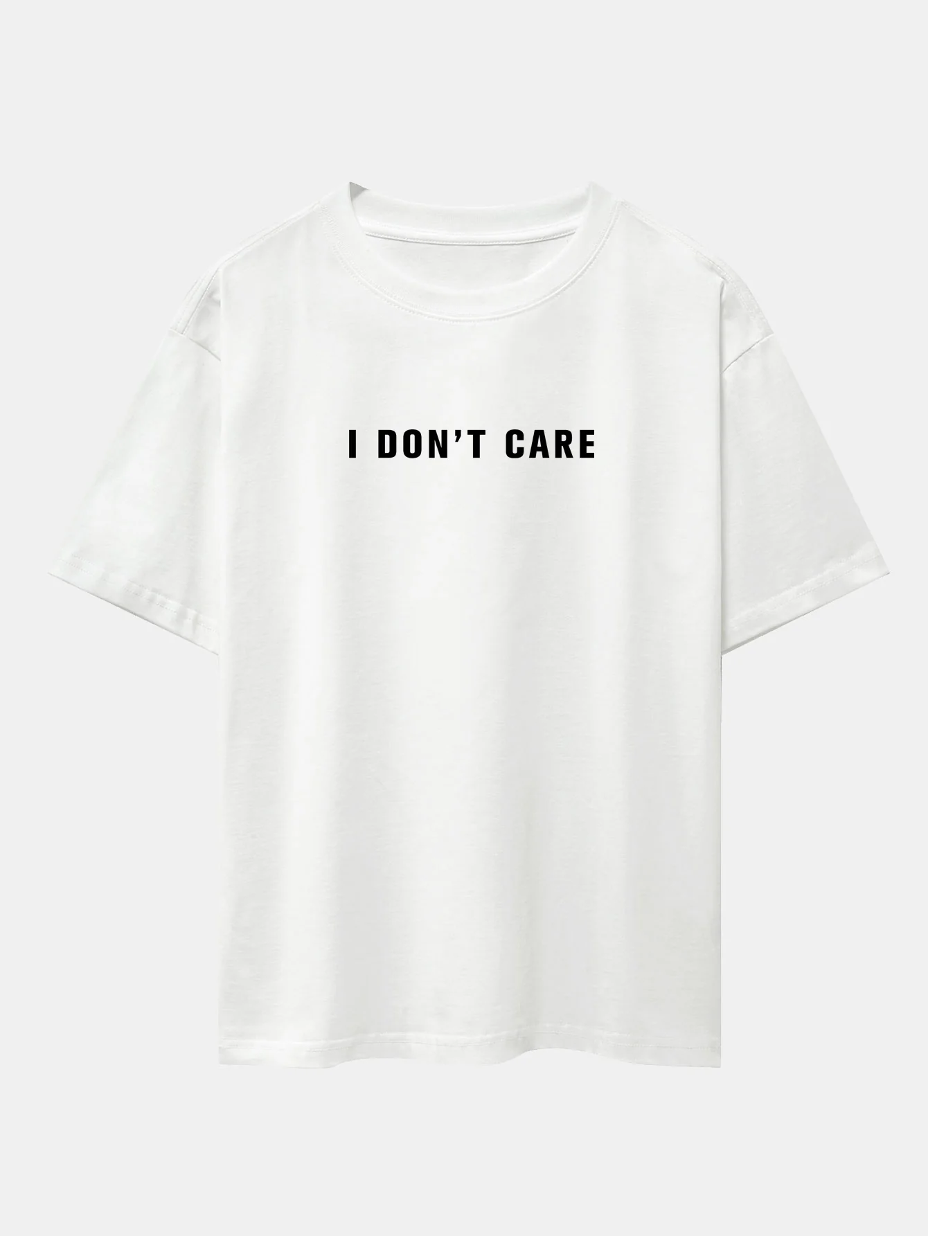 I Don't Care Print Oversize T-Shirt mit überschnittenen Schultern - Image 2