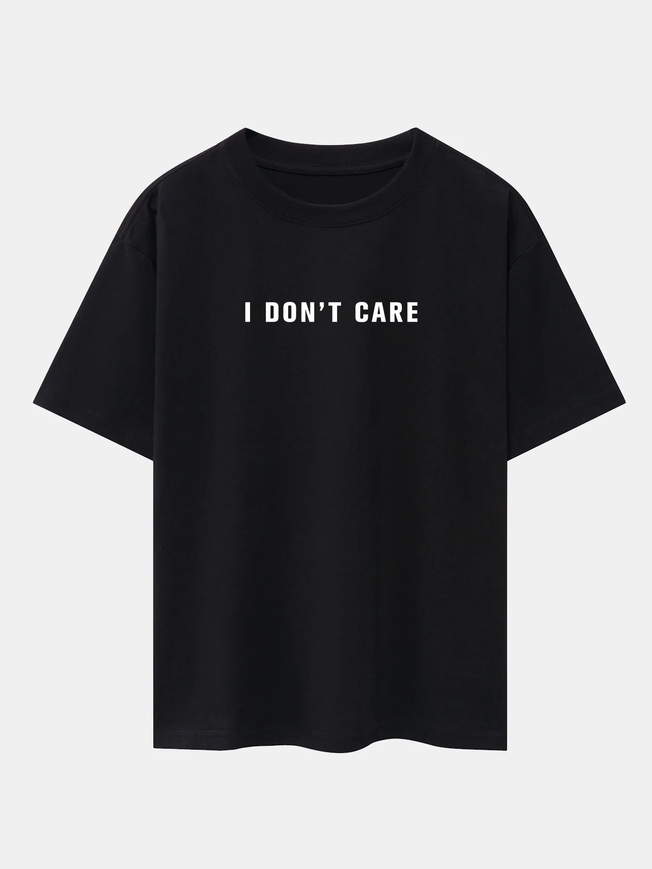 I Don't Care Print Oversize T-Shirt mit überschnittenen Schultern - Image 3