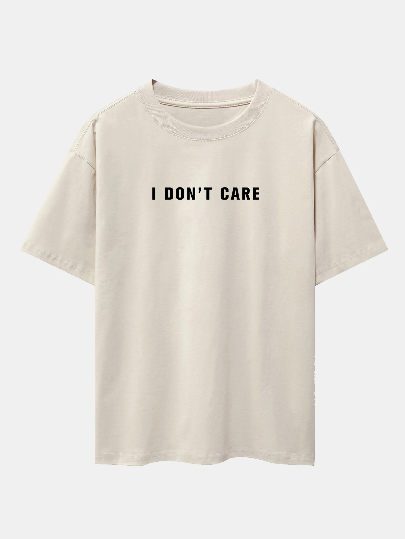 I Don't Care Print Oversize T-Shirt mit überschnittenen Schultern - Image 4